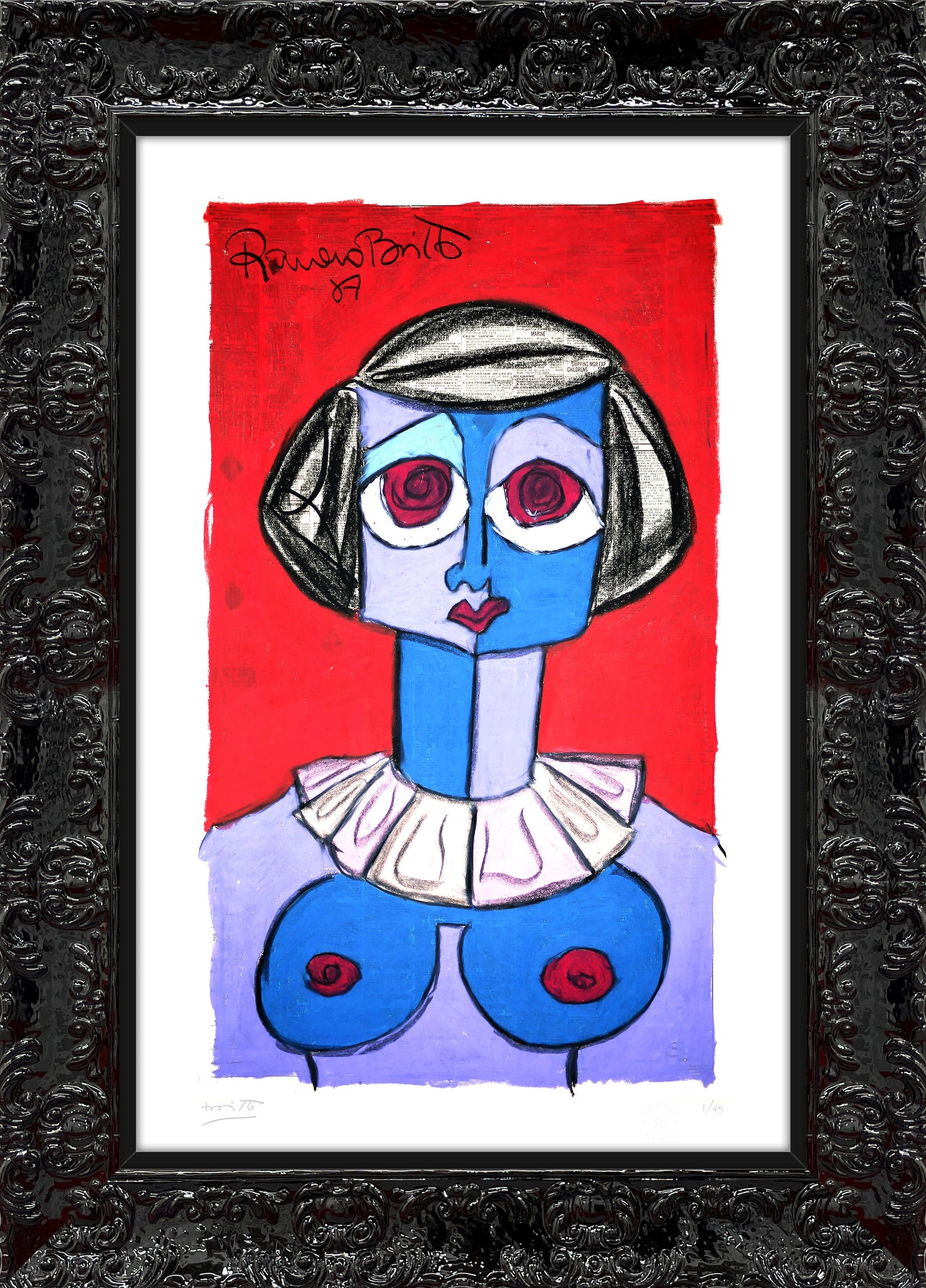 Romero Britto moulin rouge limited edition print colorful pop art design