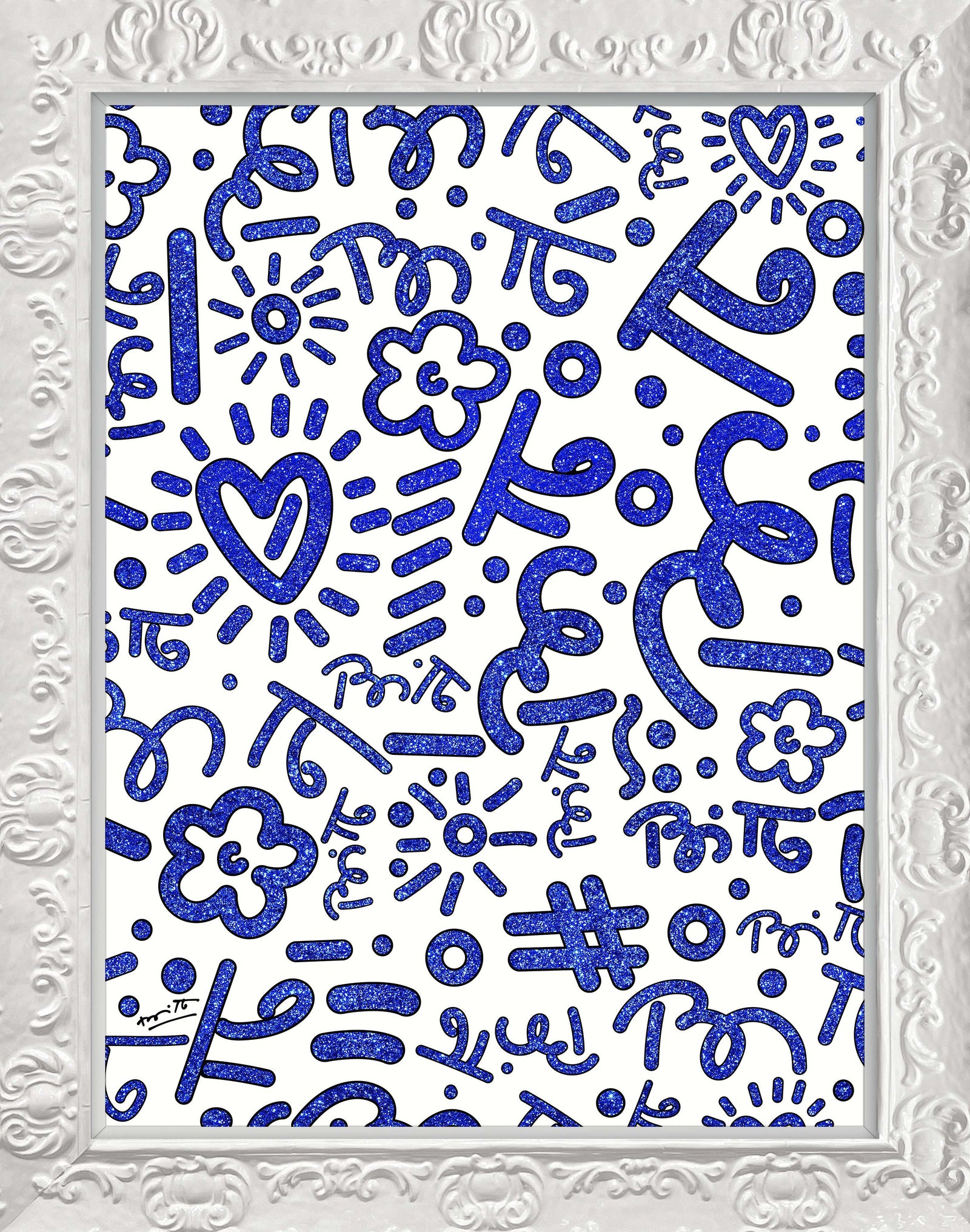 modern pop art blue graffiti limited edition print vibrant home decor