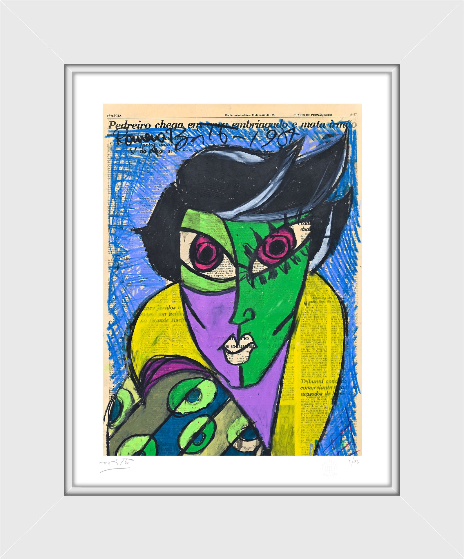 mrs green limited edition print artistic colorful design collectible