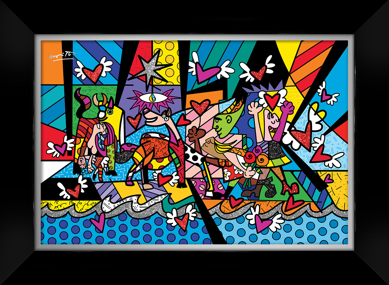 Romero Britto revival limited edition print colorful pop art design