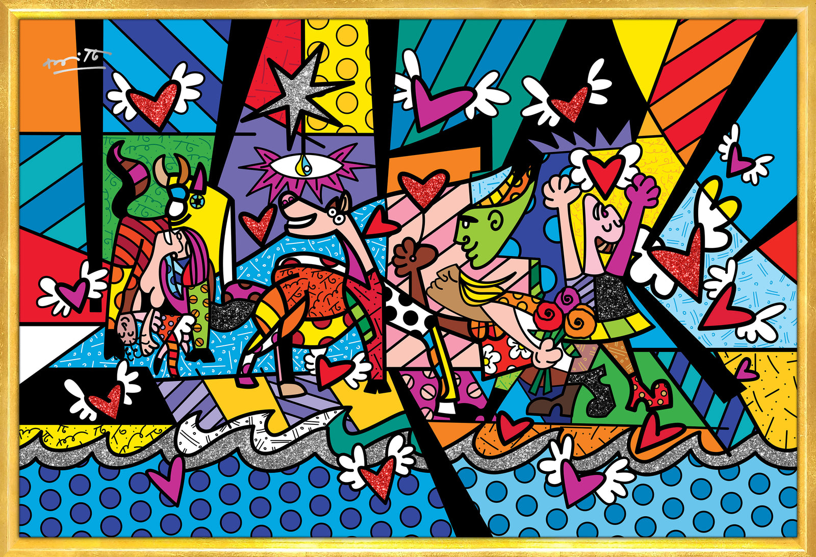Romero Britto revival limited edition print contemporary pop art piece