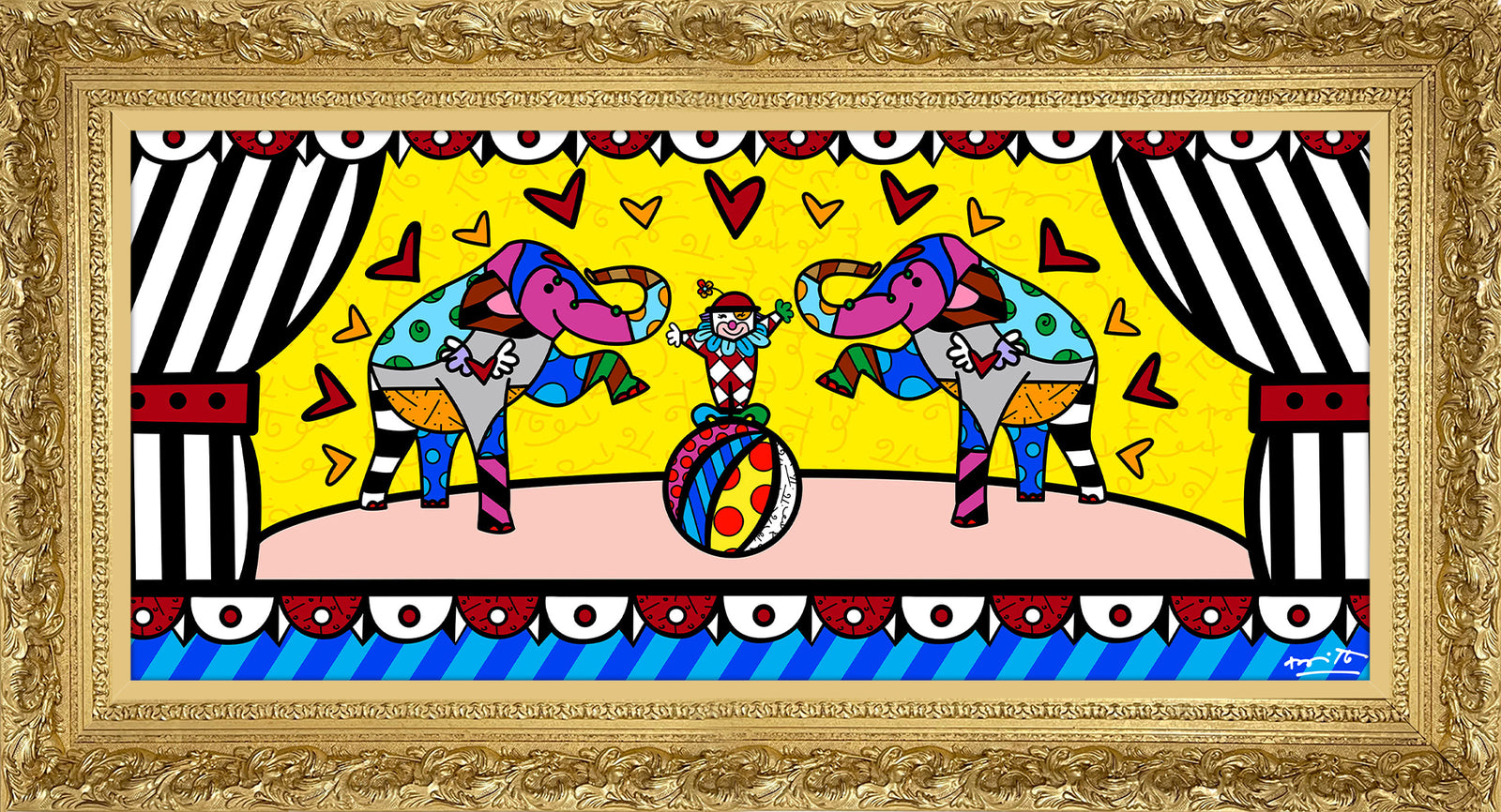 Romero Britto magic limited edition print colorful pop art design