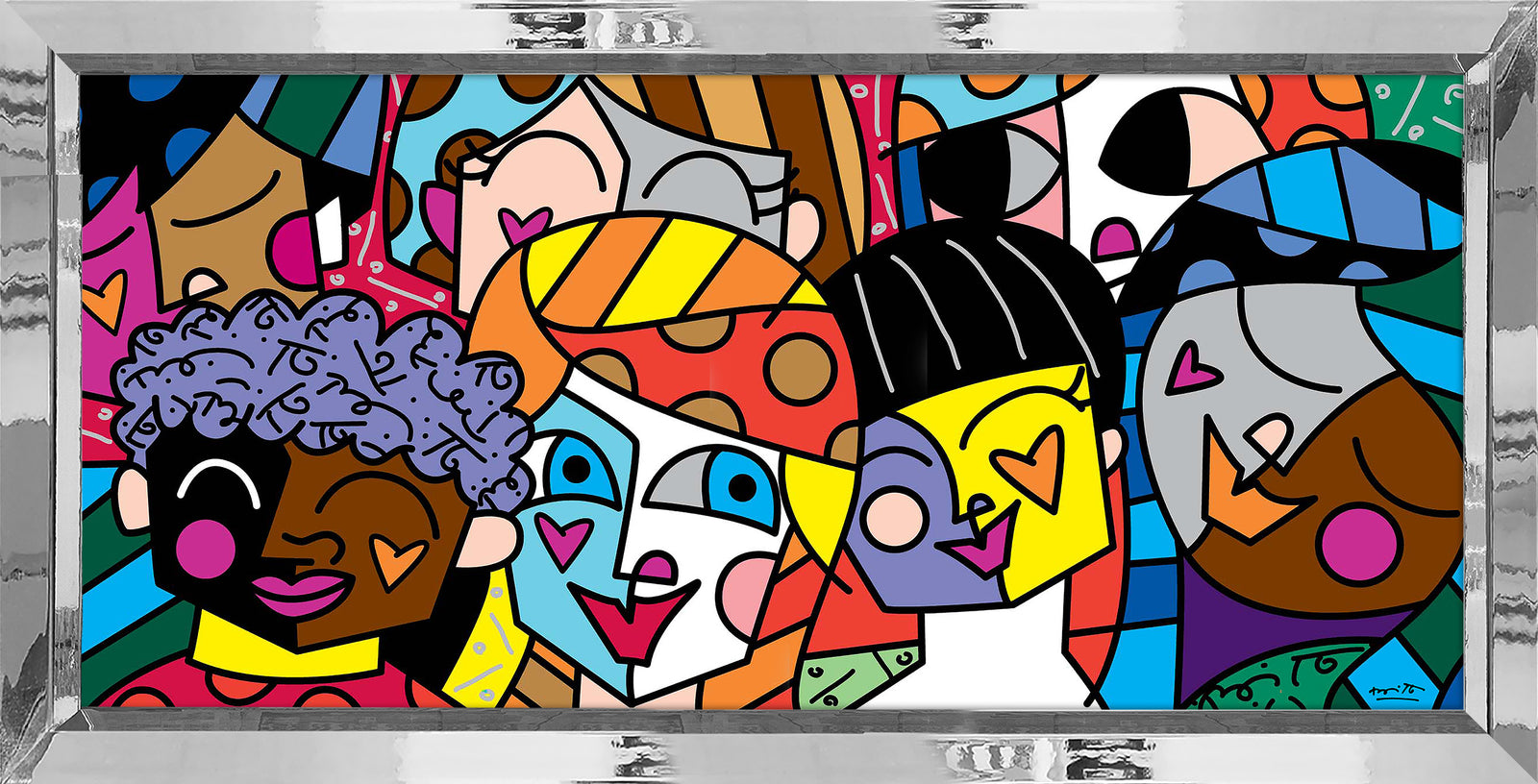Romero Britto all nations limited edition print colorful pop art design