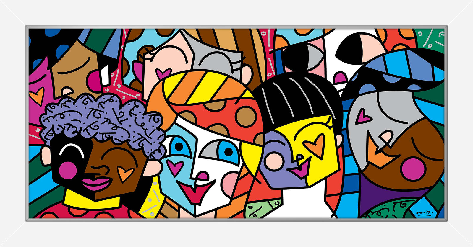 Romero Britto all nations limited edition print colorful pop art design