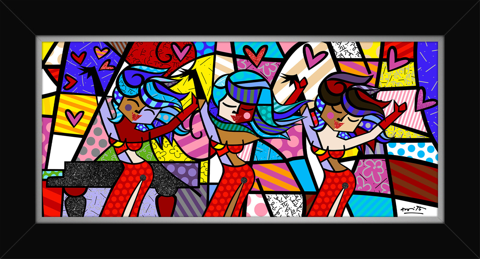 Romero Britto on the dance floor limited colorful pop art design