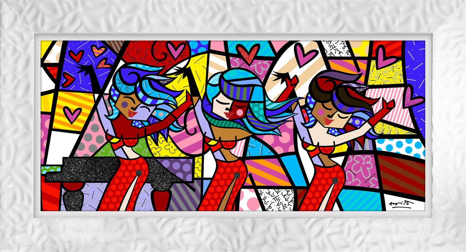Romero Britto on the dance floor limited colorful pop art design