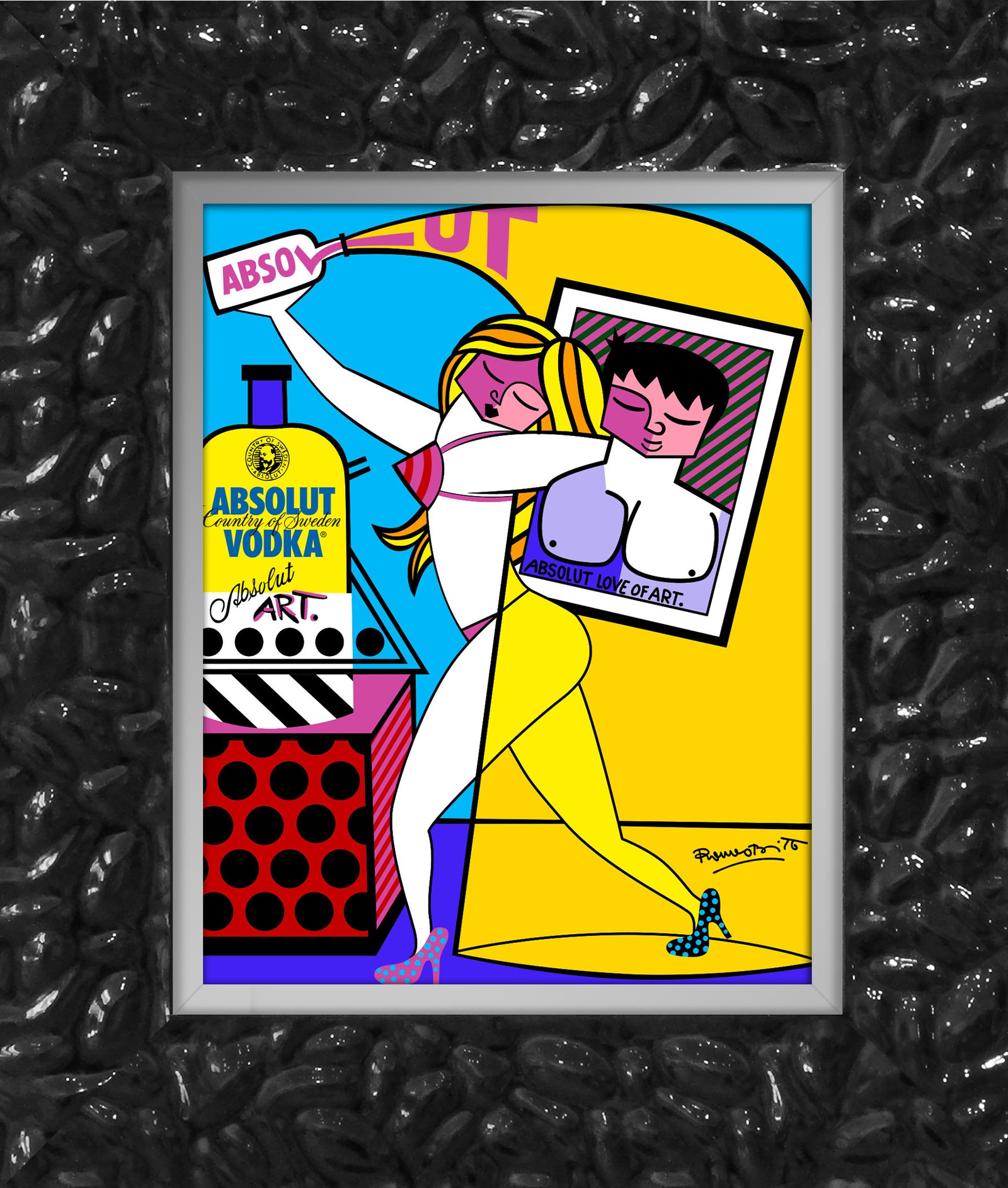 Romero Britto absolut i open edition print contemporary pop art piece