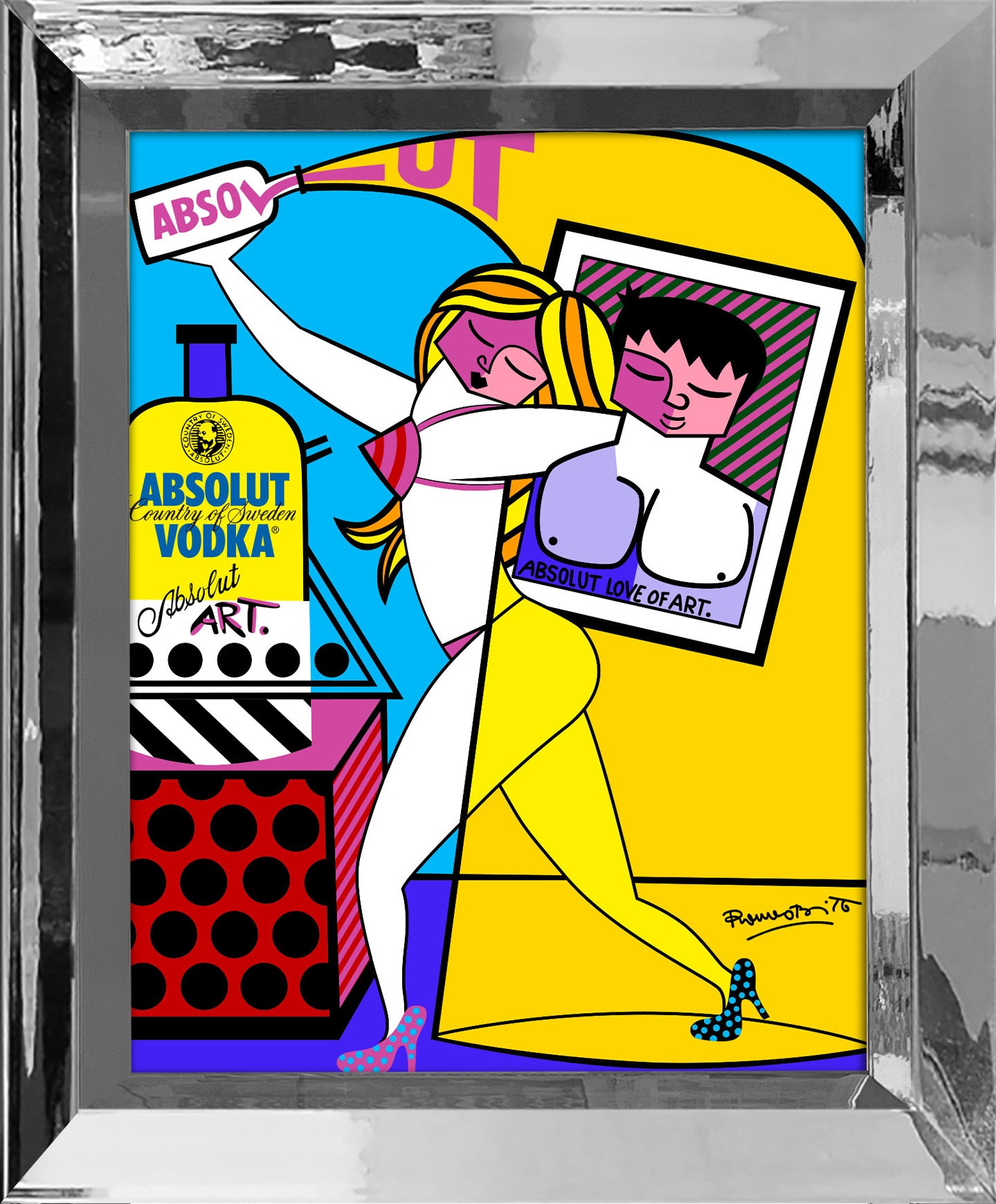 Romero Britto absolut i open edition print colorful pop art design