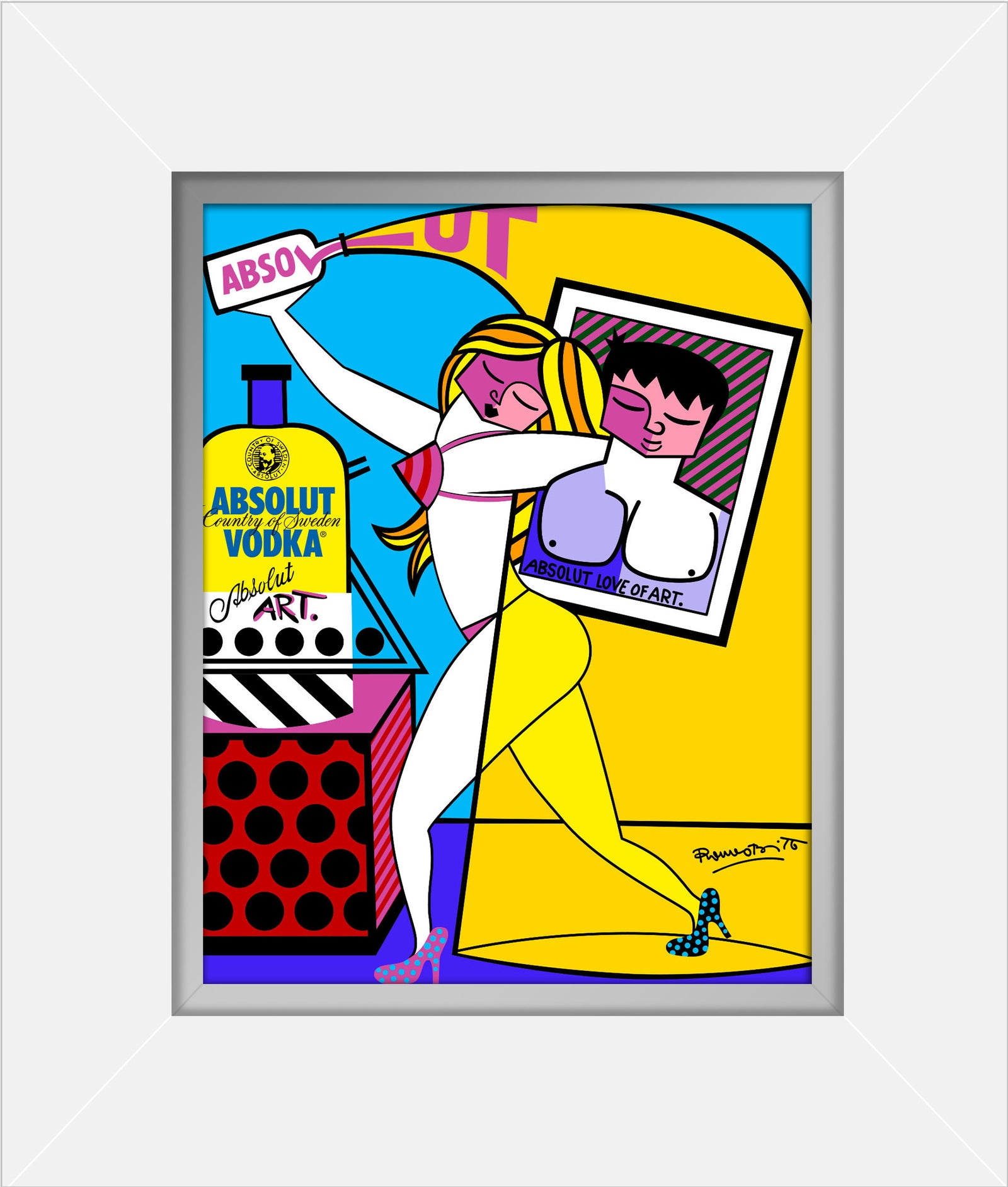 Romero Britto absolut i open edition print colorful pop art design