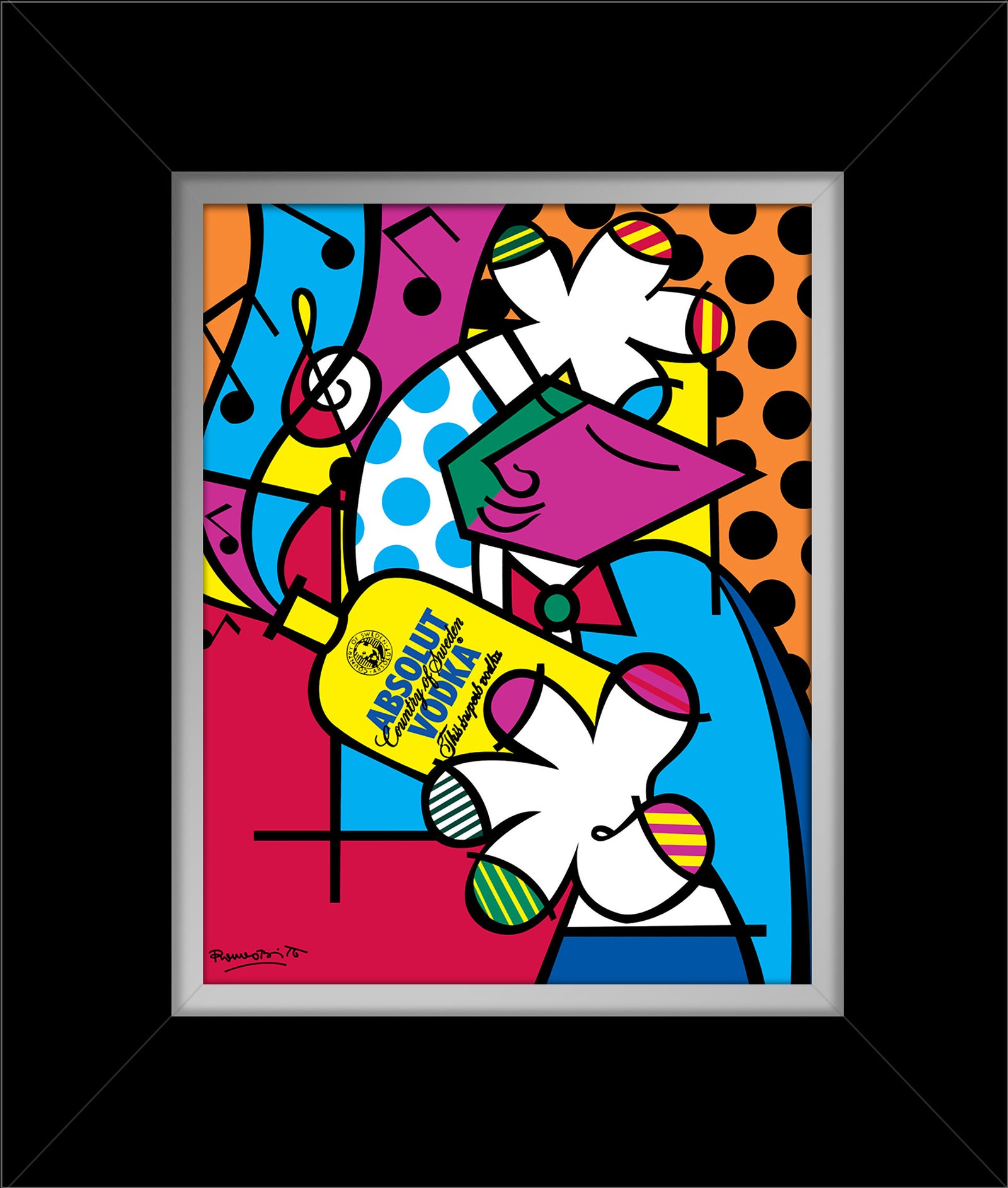 Romero Britto absolut iii open edition print colorful pop art design