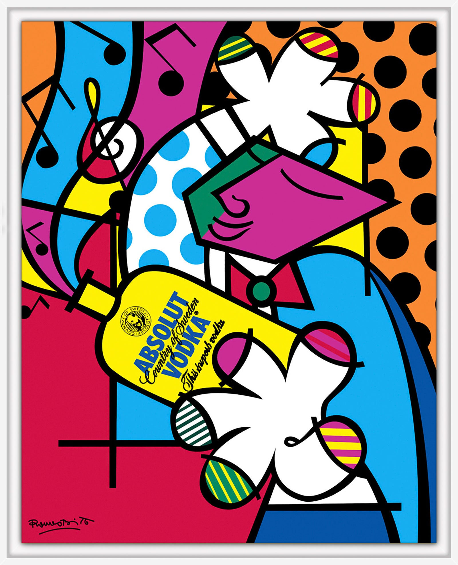 Romero Britto absolut iii open edition print contemporary pop art piece
