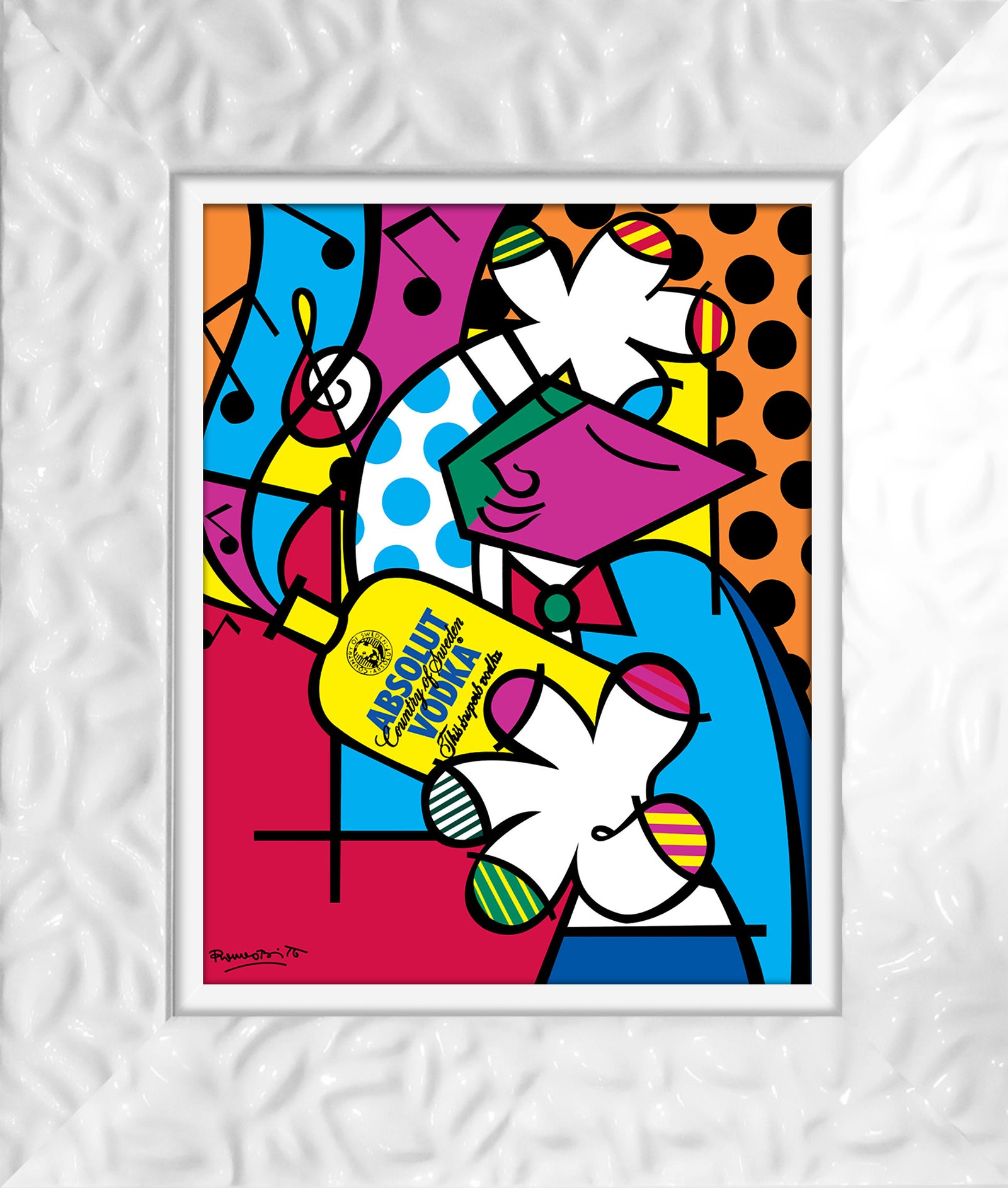 Romero Britto absolut iii open edition print colorful pop art design
