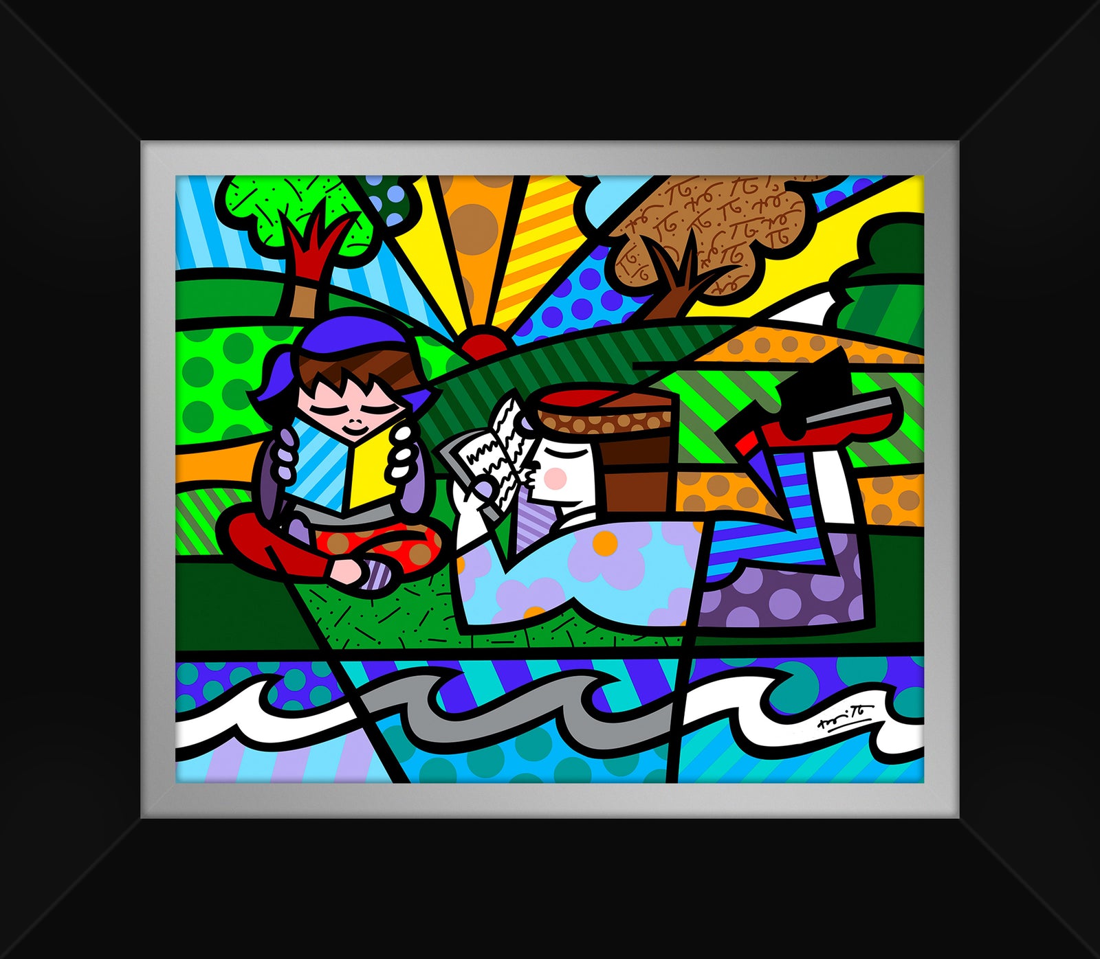 reading in the park limited artistic colorful design collectible