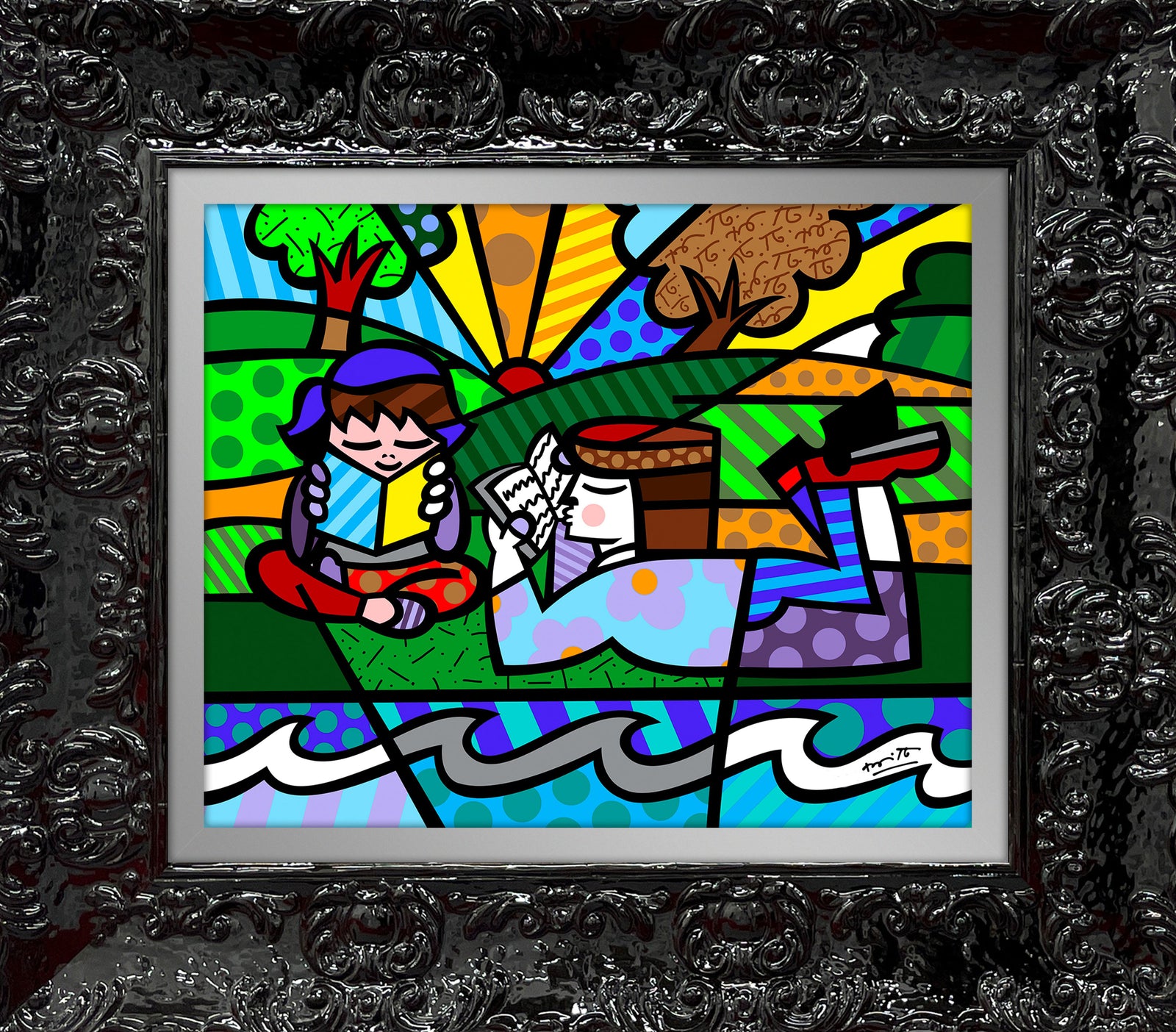 modern pop art reading in the park limited vibrant home decor