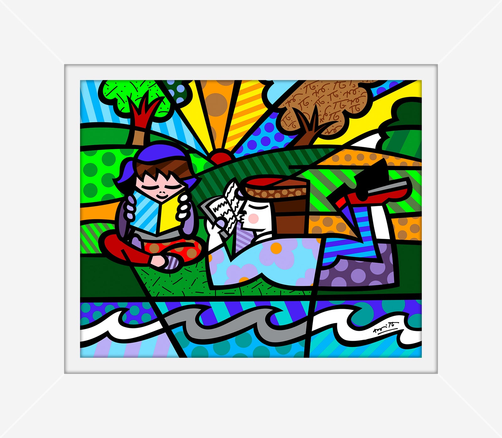reading in the park limited colorful decorative collectible gift idea