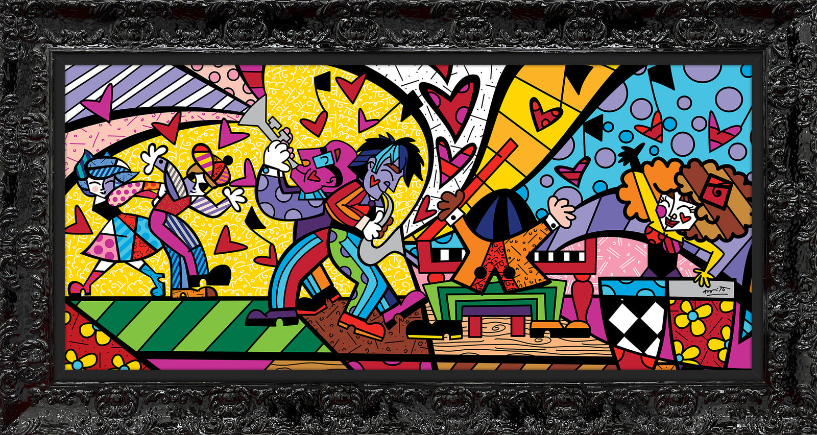 Romero Britto music ii limited edition print contemporary pop art piece