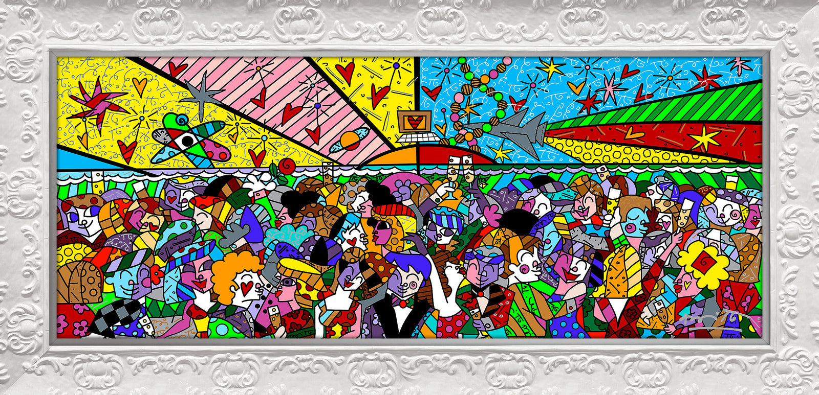 Romero Britto tonight on the beach limited contemporary pop art piece