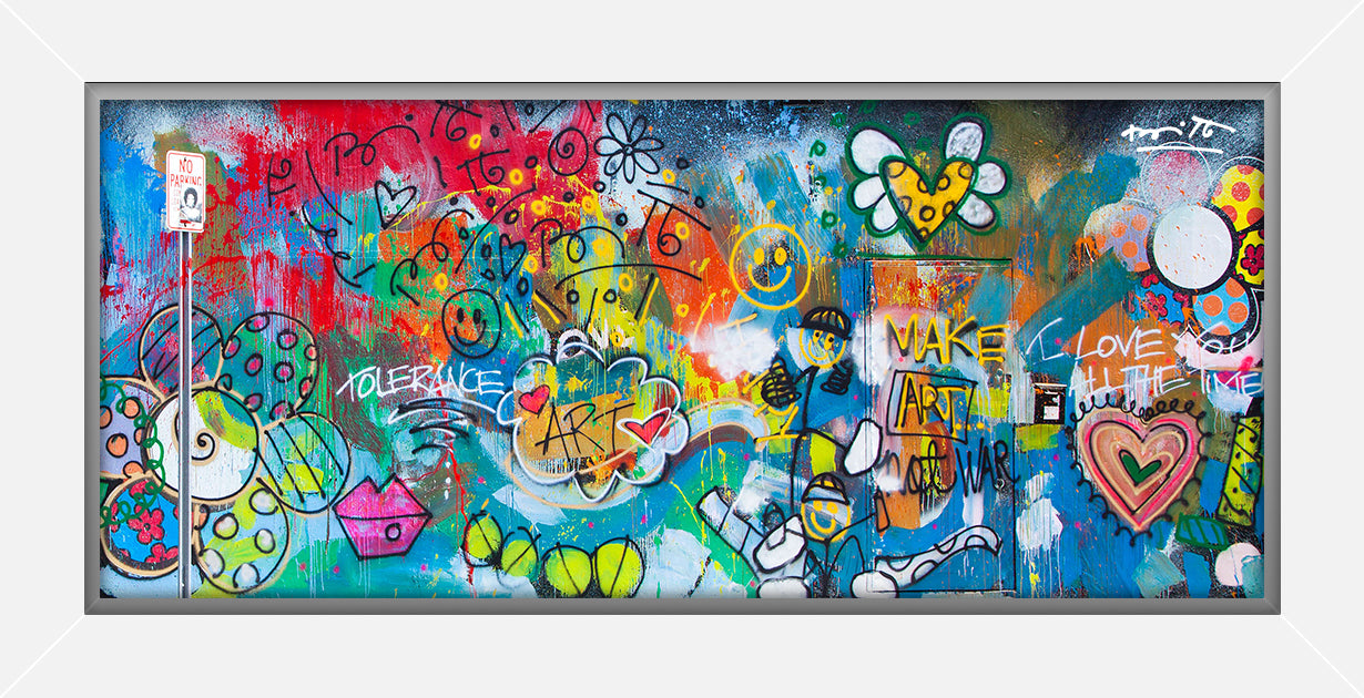 Romero Britto the wall limited edition print colorful pop art design