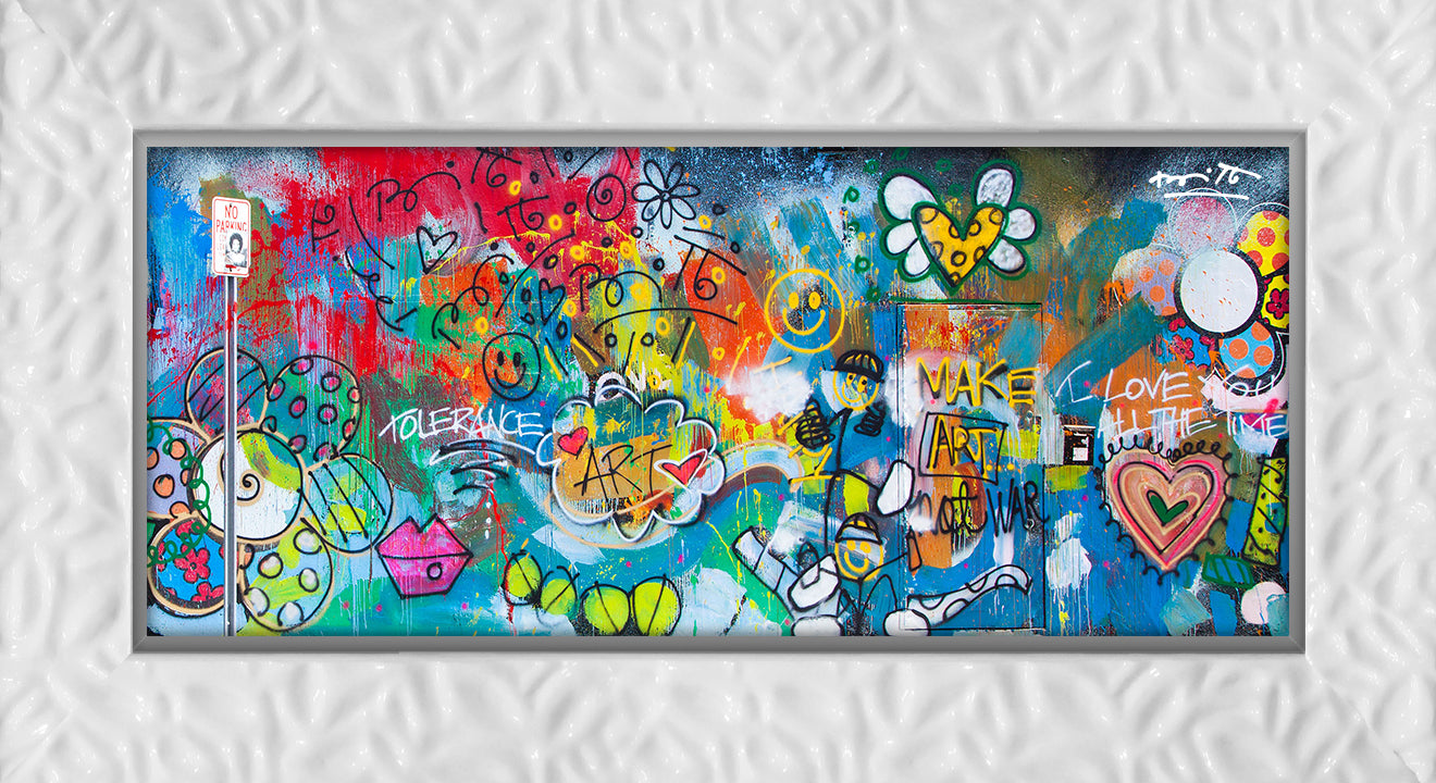 Romero Britto the wall limited edition print contemporary pop art piece