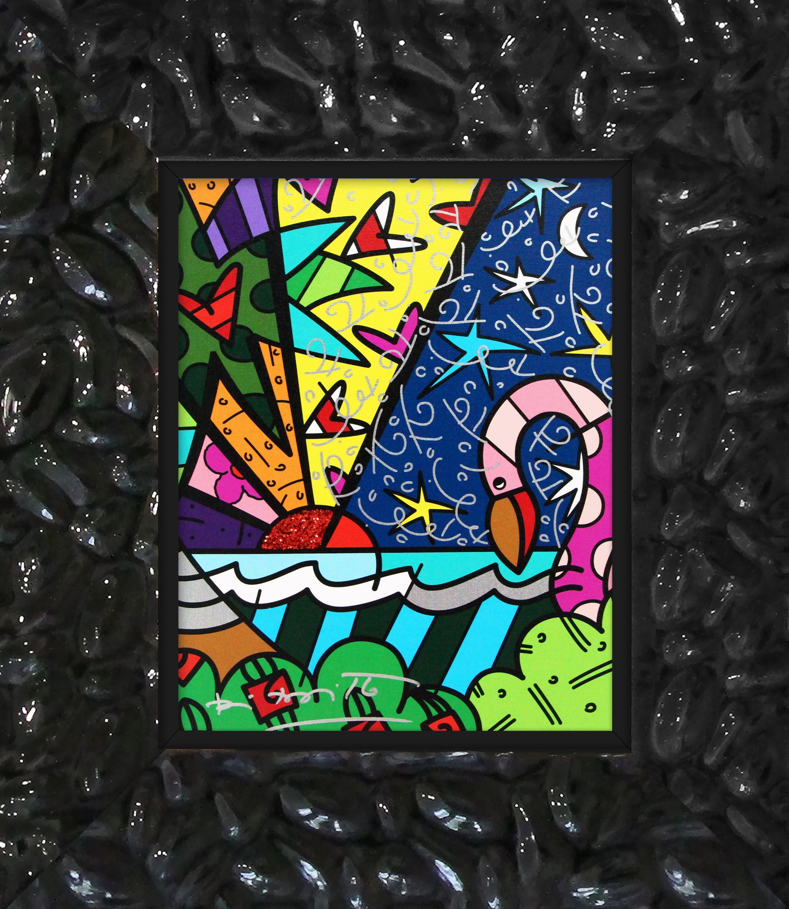 Romero Britto real limited edition print contemporary pop art piece