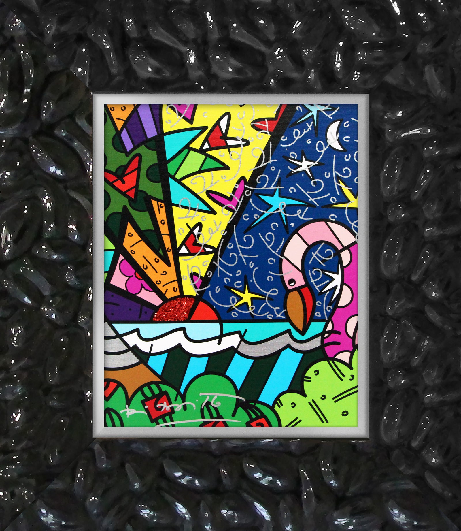 Romero Britto real limited edition print colorful pop art design