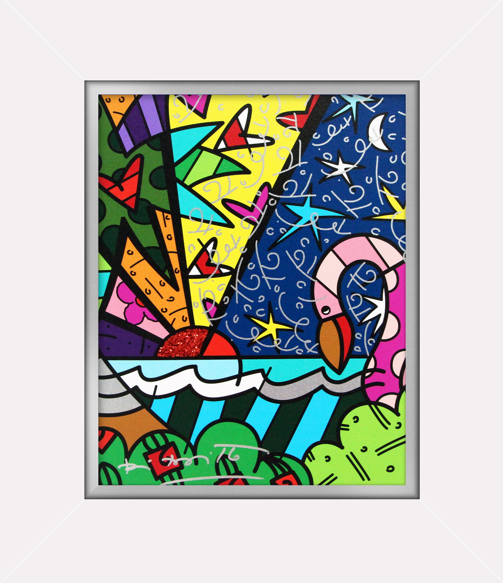 Romero Britto real limited edition print contemporary pop art piece