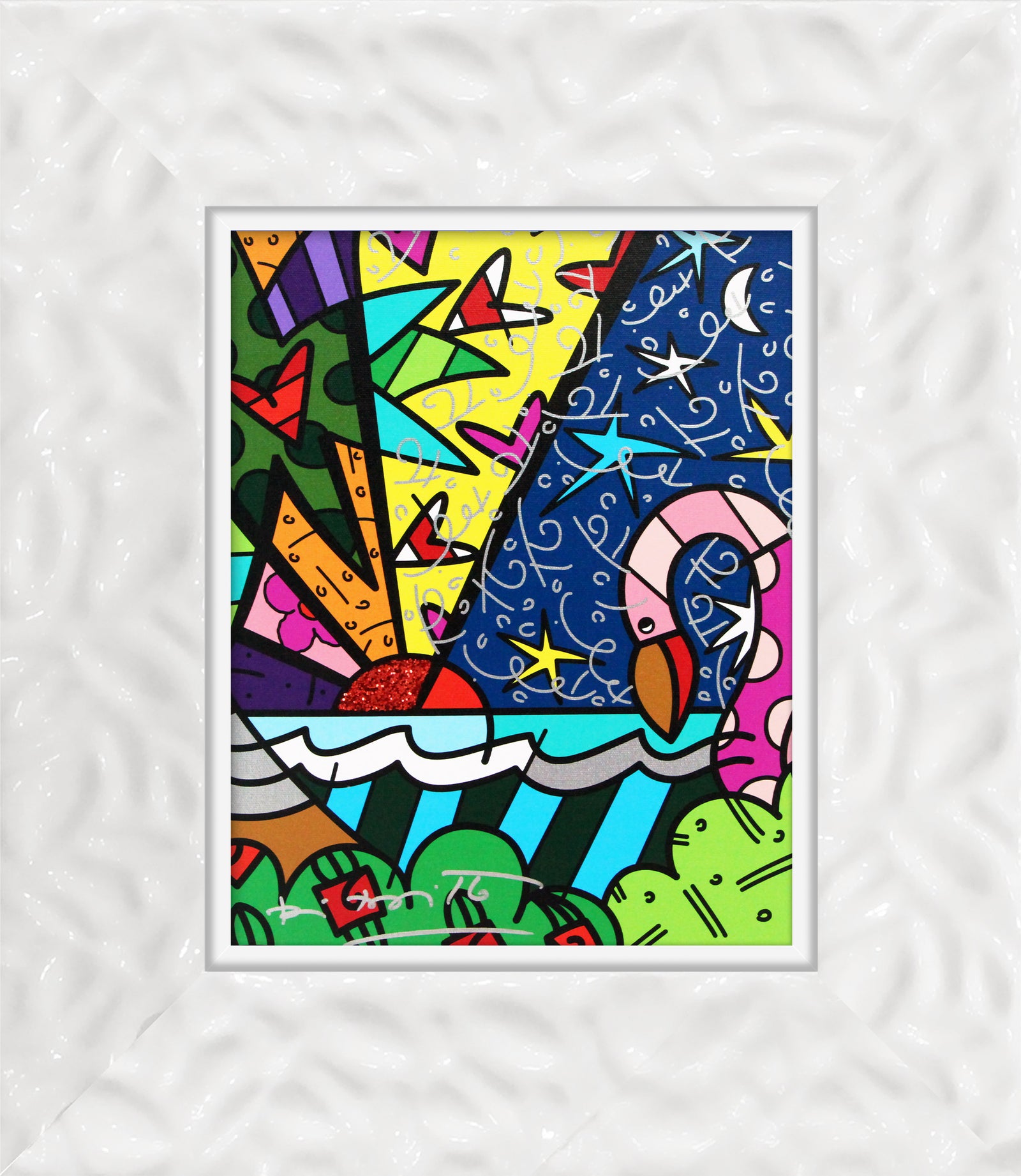 Romero Britto real limited edition print contemporary pop art piece
