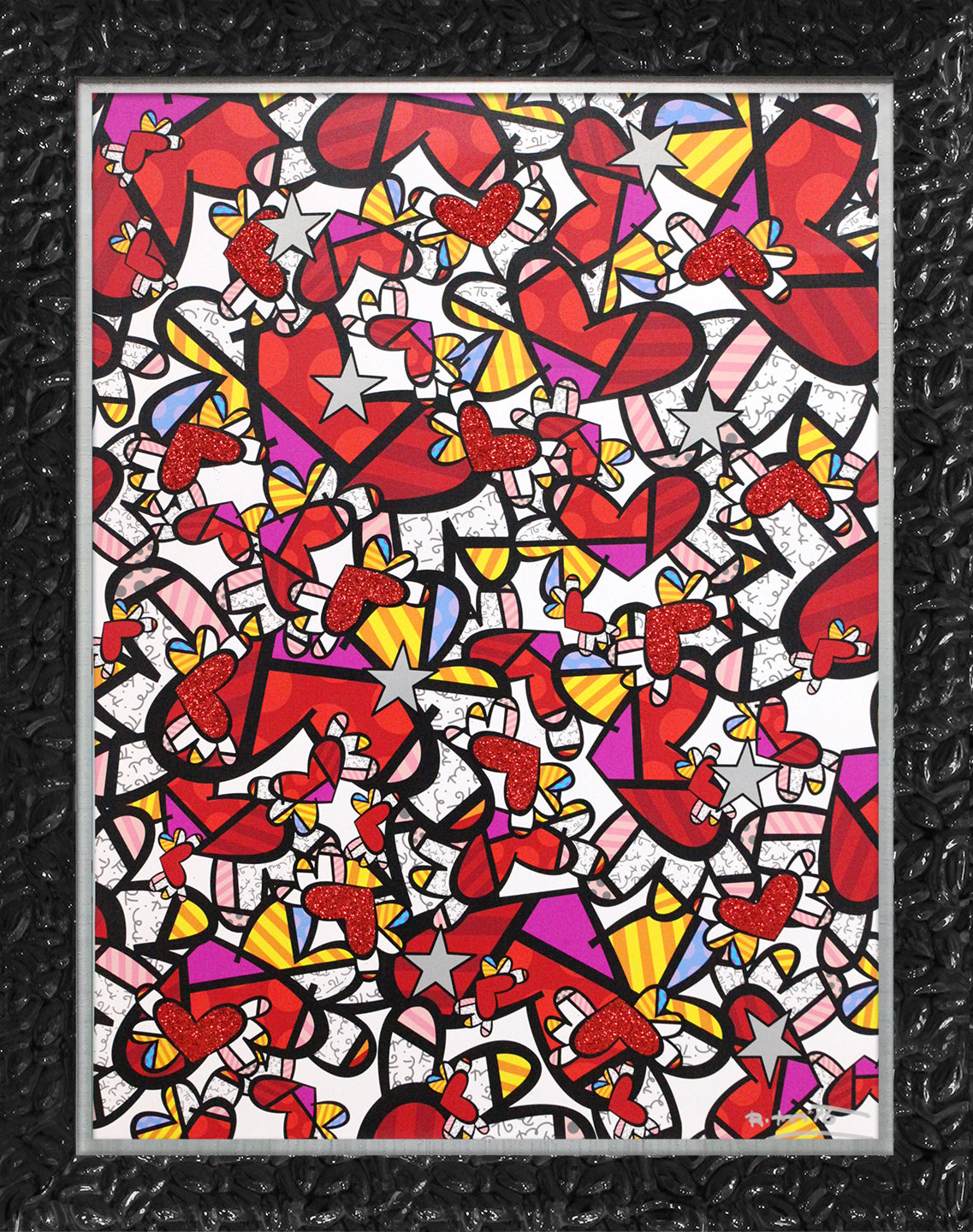 Romero Britto true love limited edition print contemporary pop art piece