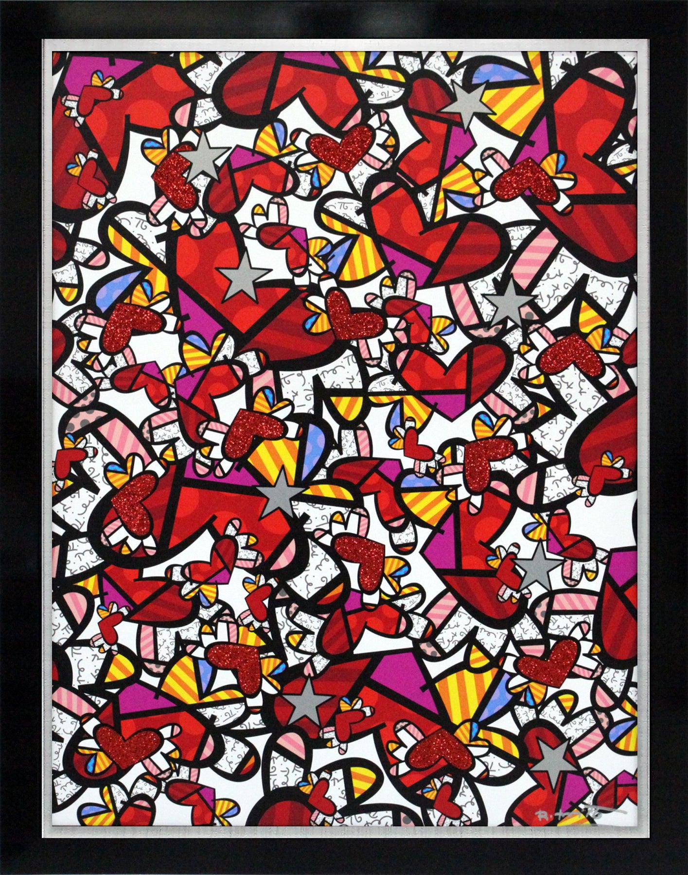 Romero Britto true love limited edition print contemporary pop art piece