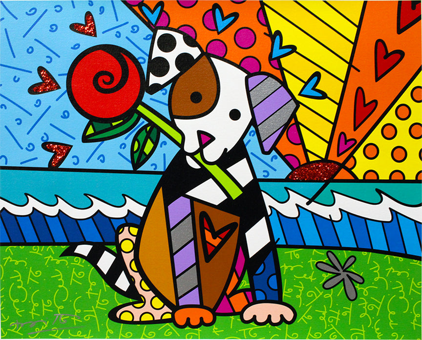 Romero Britto lovely limited edition print colorful pop art design