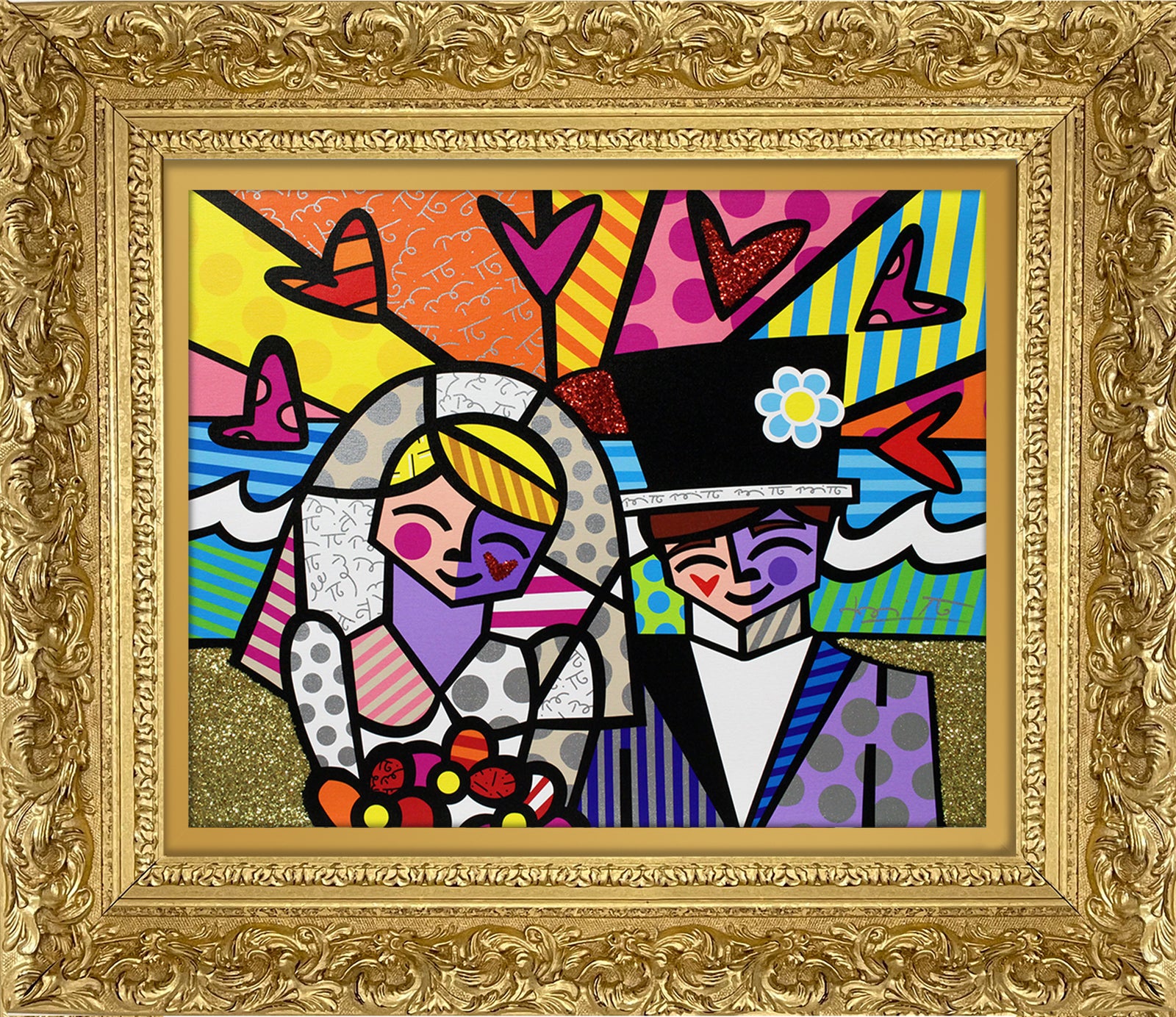 Romero Britto honeymoon at sea limited edition colorful pop art design