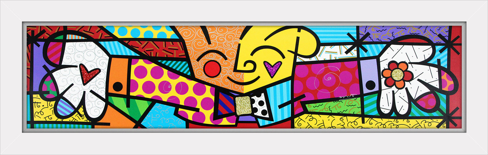 Romero Britto the hug limited edition print colorful pop art design