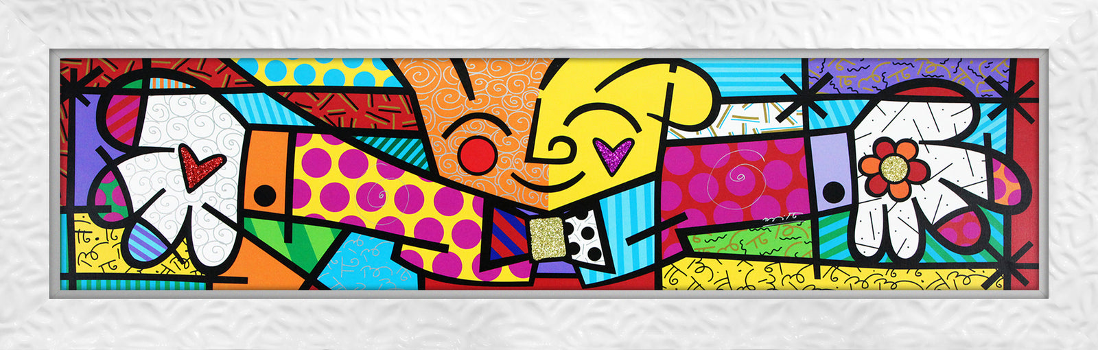 Romero Britto the hug limited edition print contemporary pop art piece