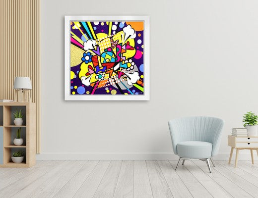 Romero Britto big bang everything limited edition contemporary pop art piece