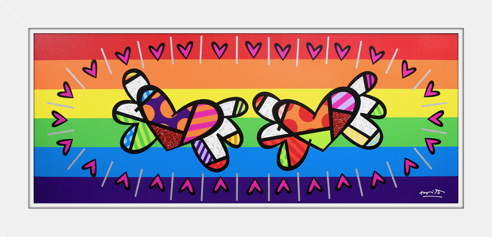 Romero Britto happy limited edition print contemporary pop art piece