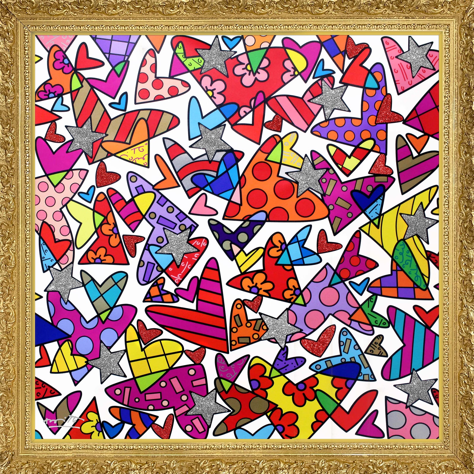Romero Britto cloud nine limited edition print colorful pop art design