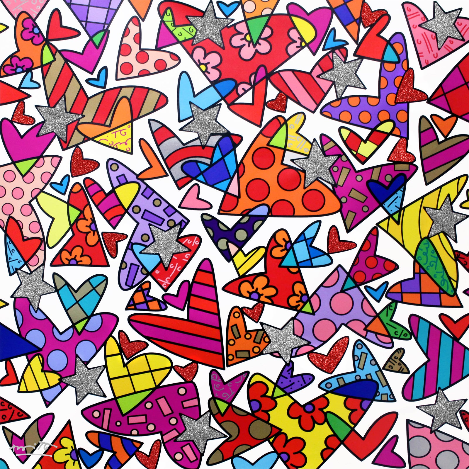 Romero Britto cloud nine limited edition print colorful pop art design