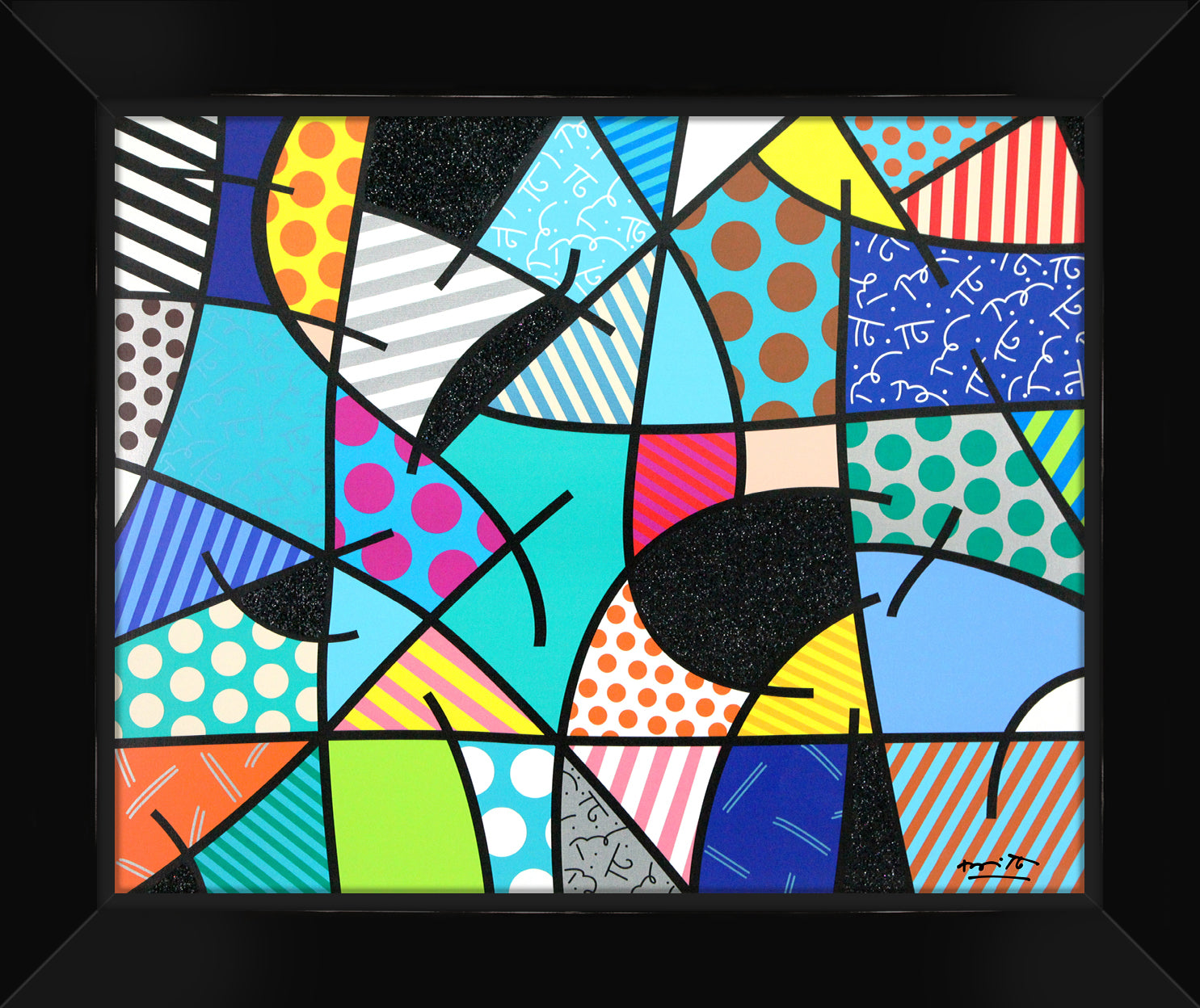 Romero Britto quintessential limited edition print colorful pop art design