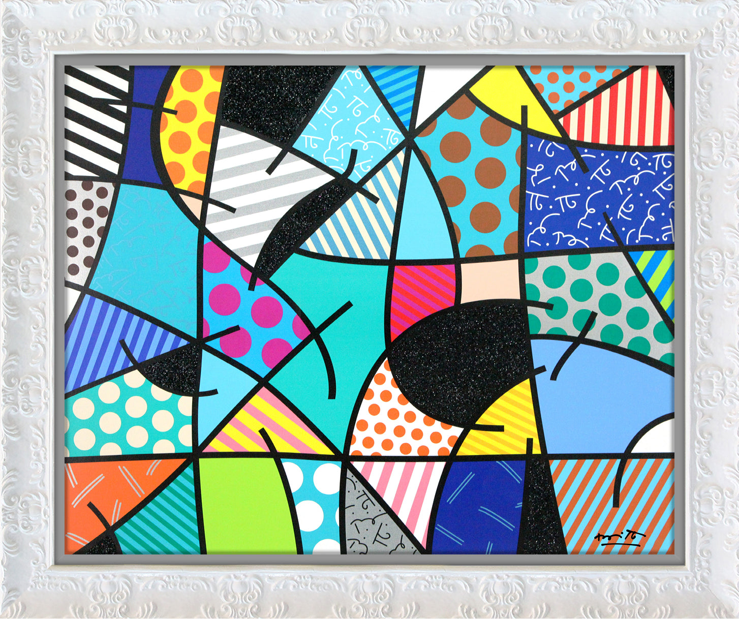Romero Britto quintessential limited edition print colorful pop art design