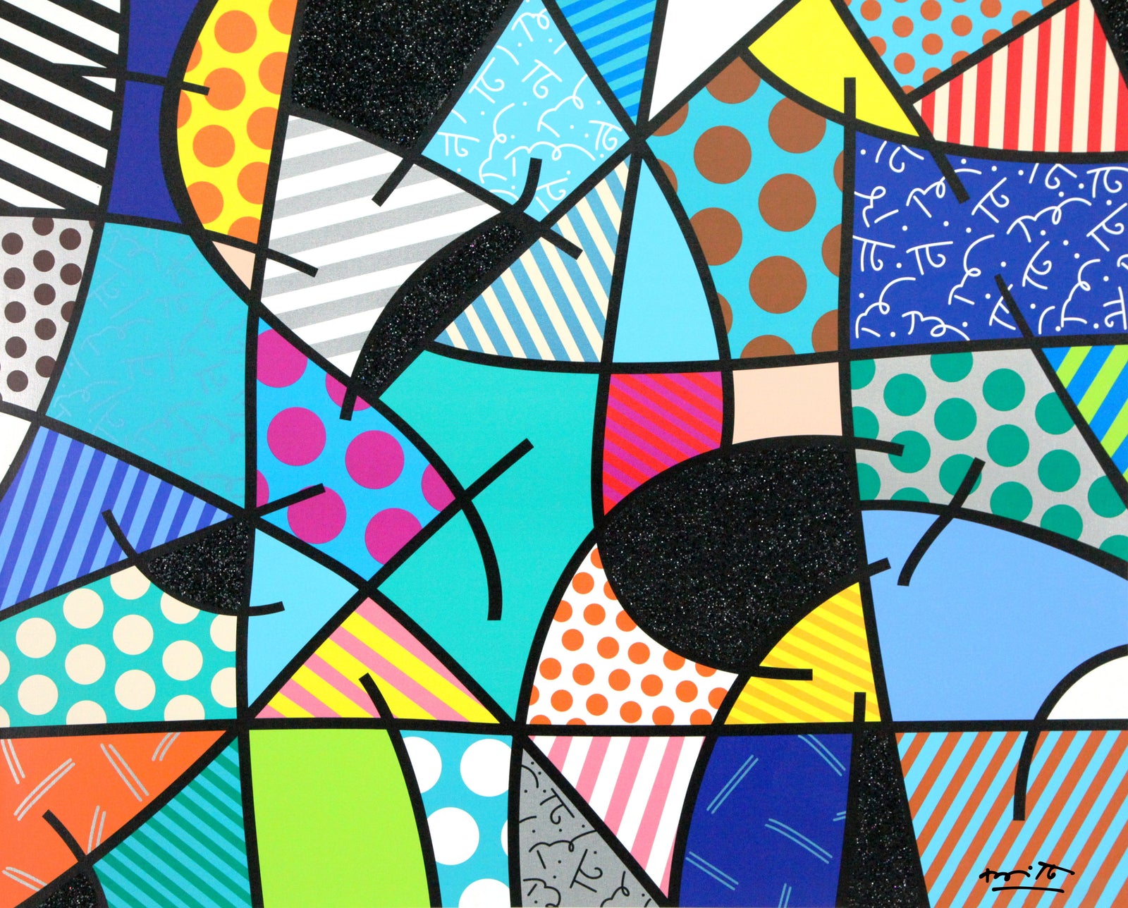Romero Britto quintessential limited edition print colorful pop art design