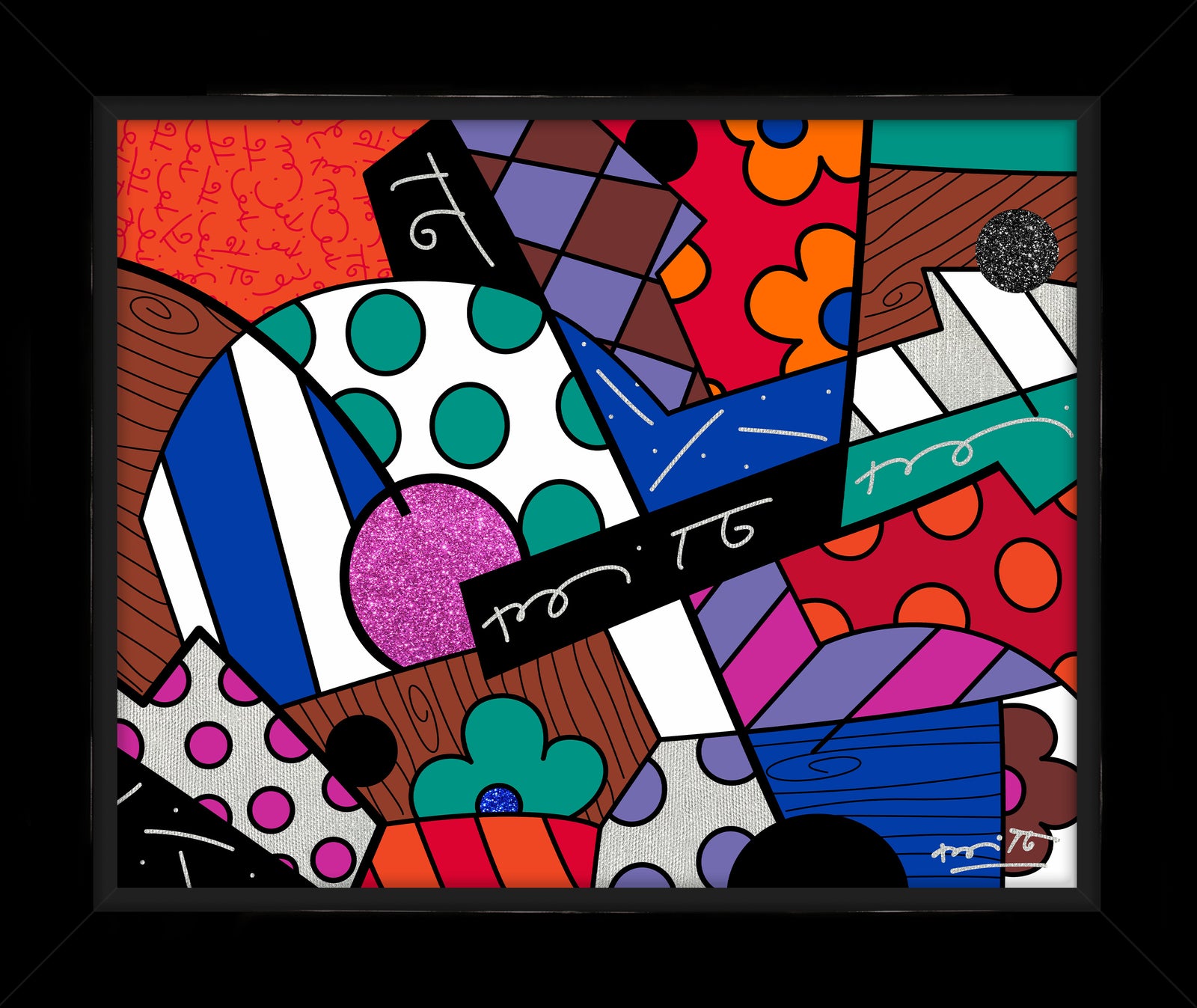 Romero Britto jazz limited edition print colorful pop art design