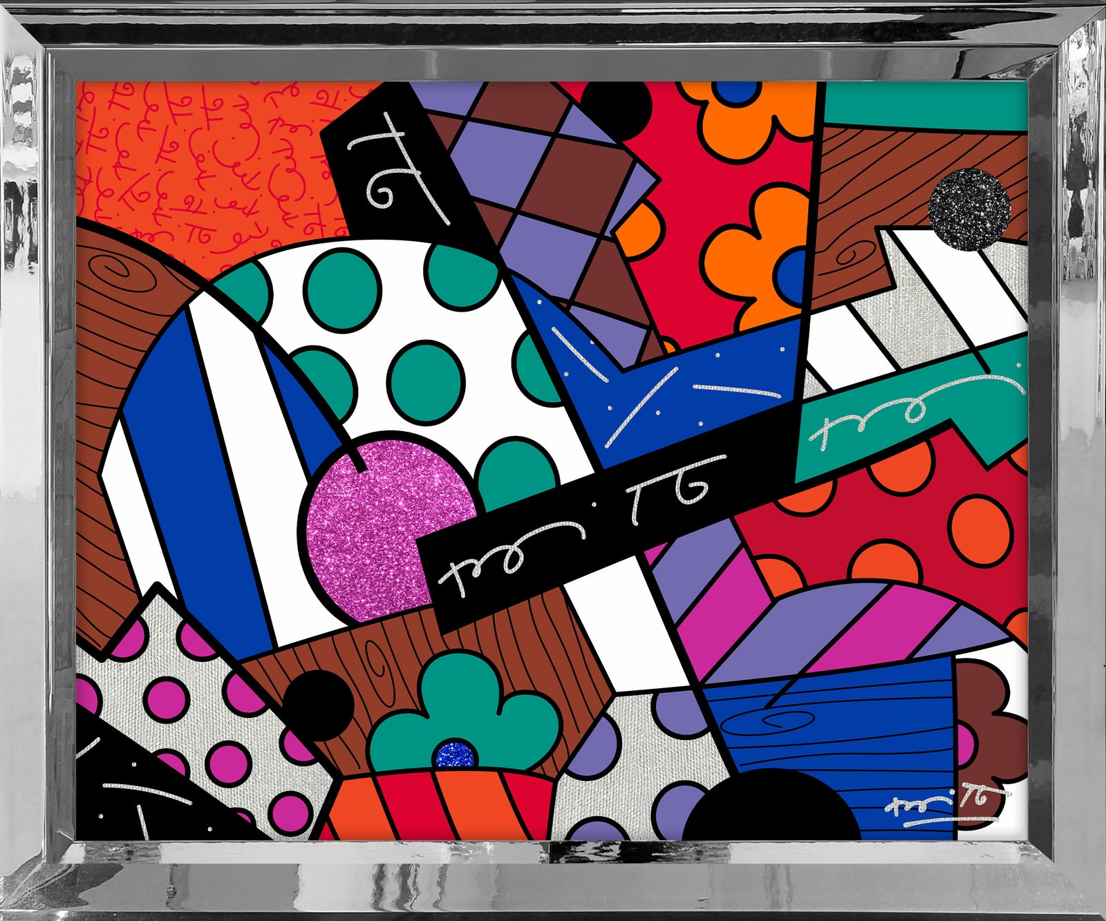Romero Britto jazz limited edition print colorful pop art design