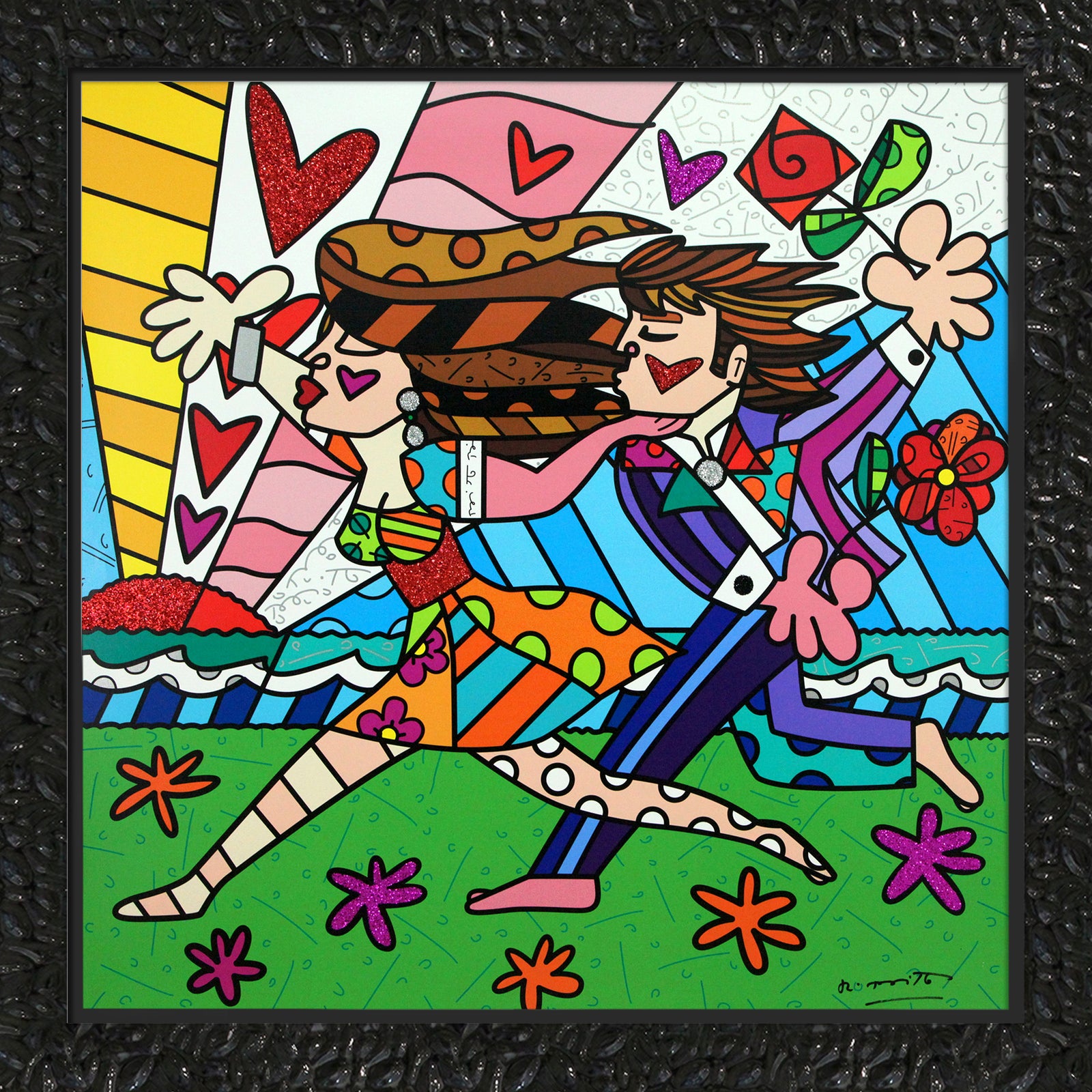 Romero Britto freedom of love limited edition colorful pop art design