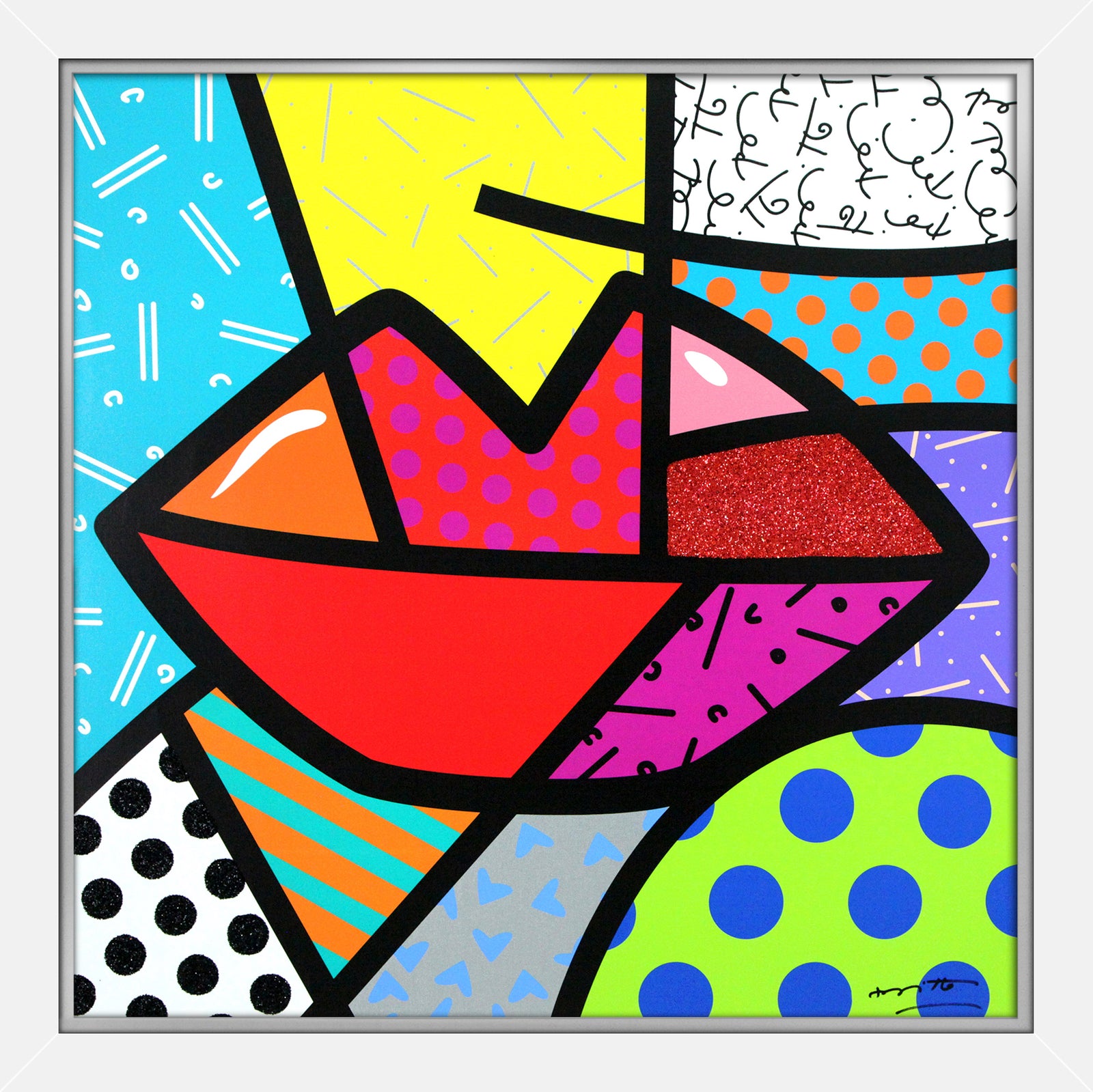 Romero Britto juicy limited edition print contemporary pop art piece