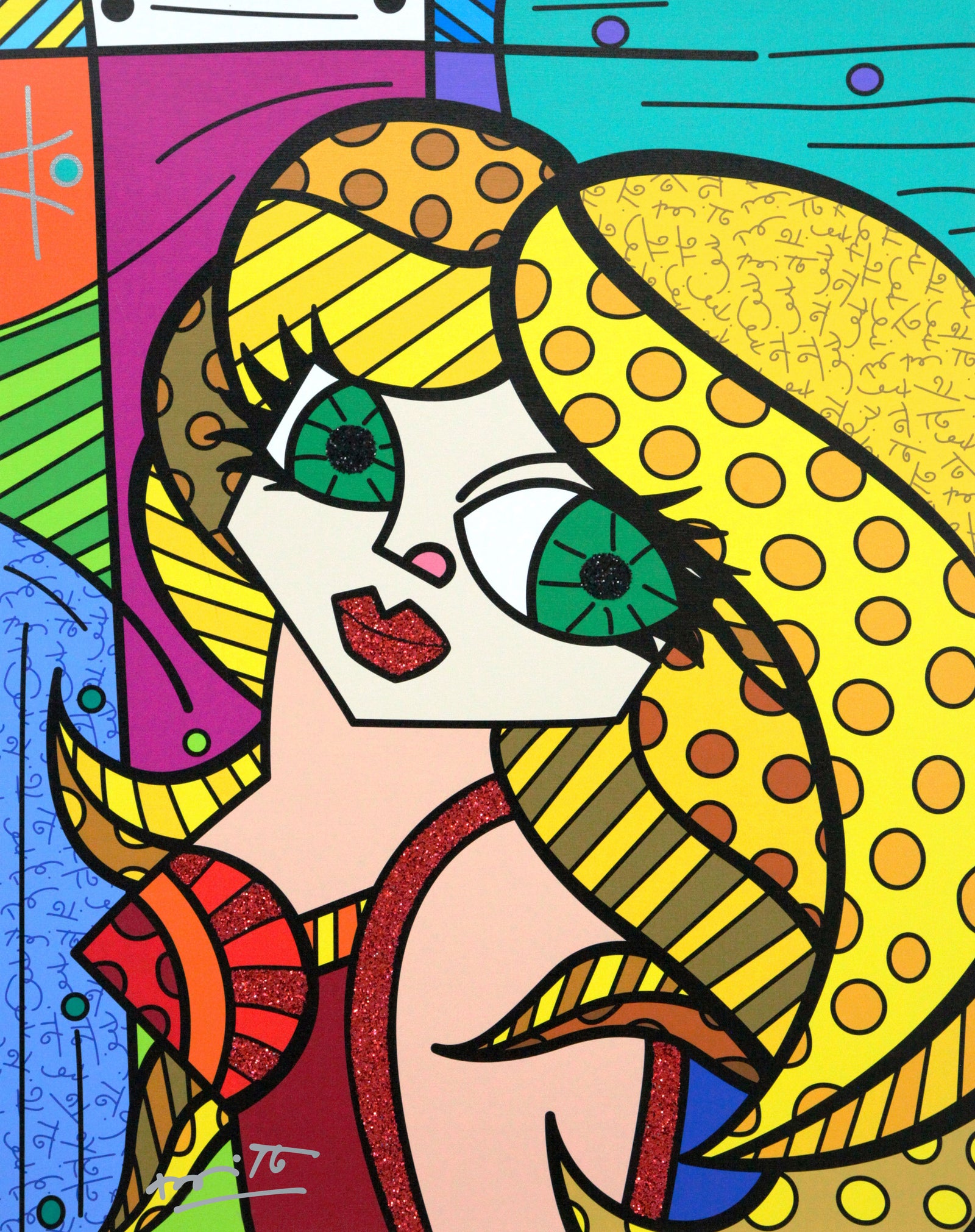 Romero Britto muse limited edition print online colorful pop art design