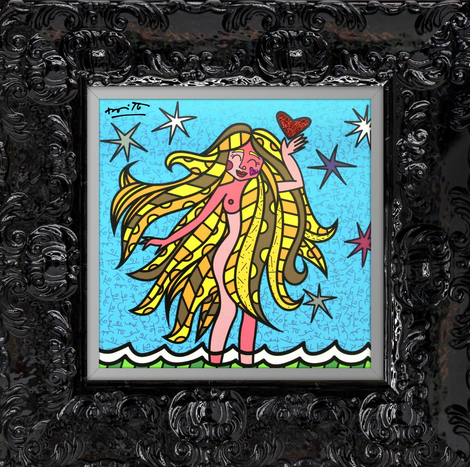 Romero Britto virgo limited edition print contemporary pop art piece