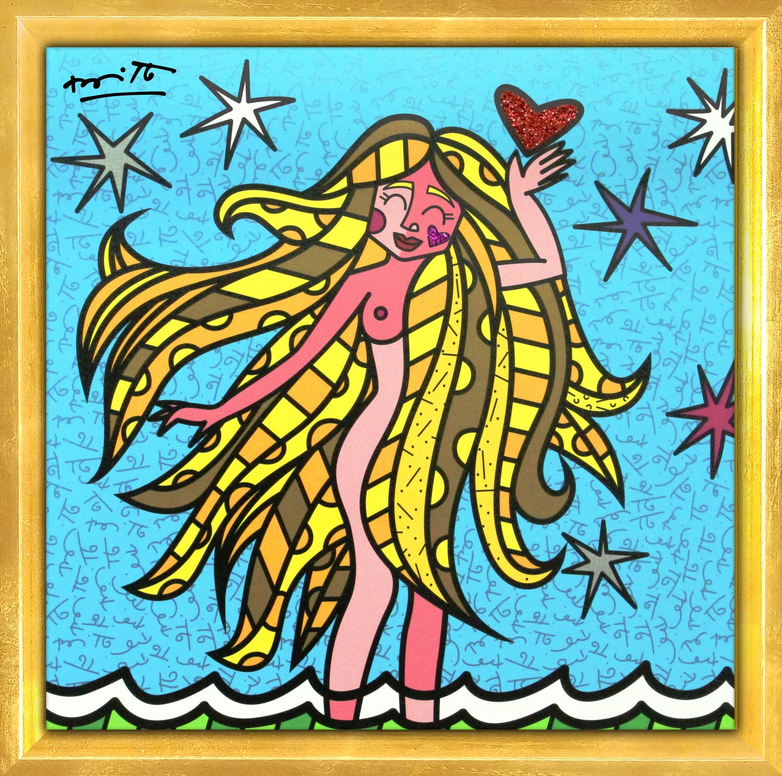Romero Britto virgo limited edition print colorful pop art design