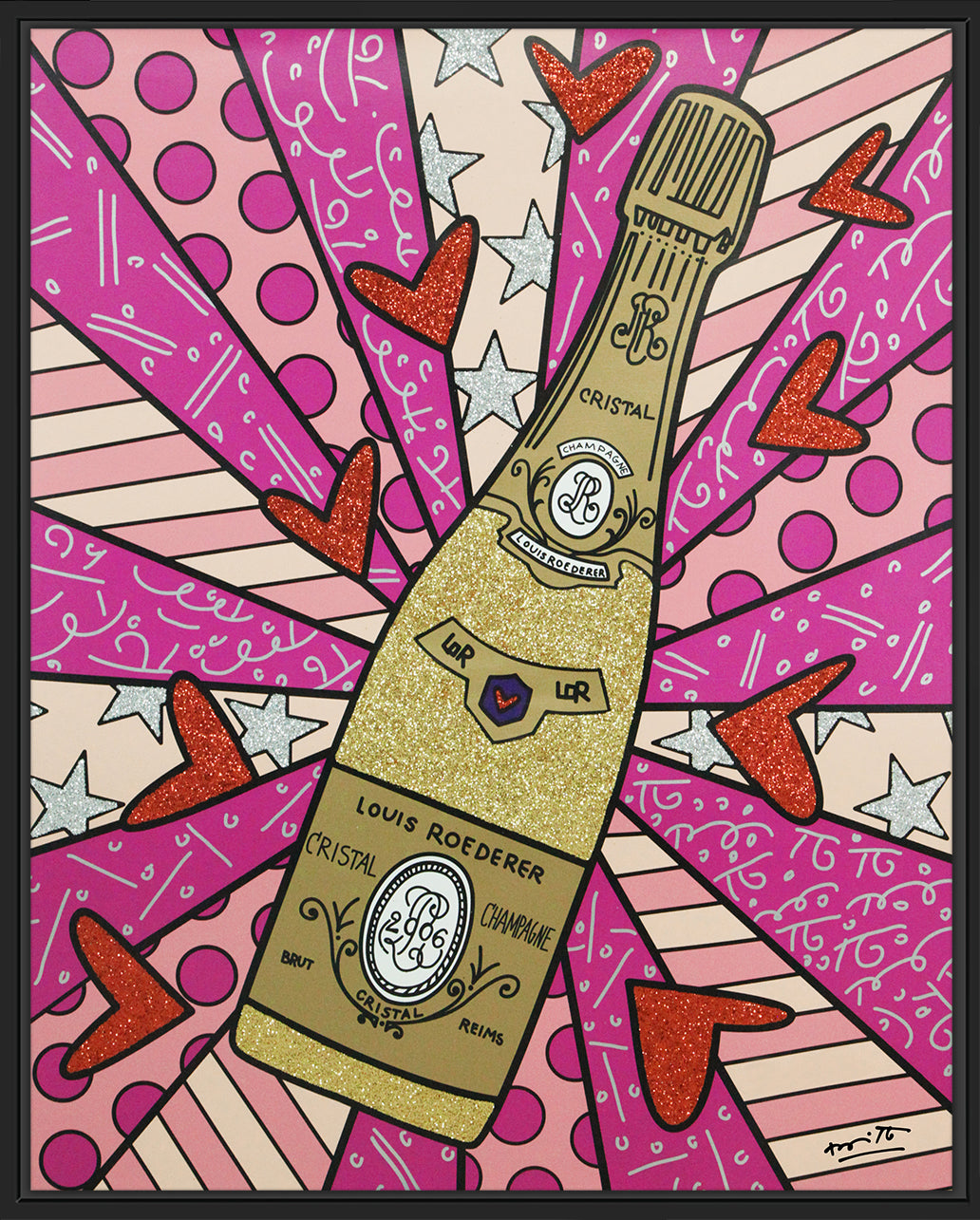 champagne wishes caviar dreams pink artistic colorful design collectible