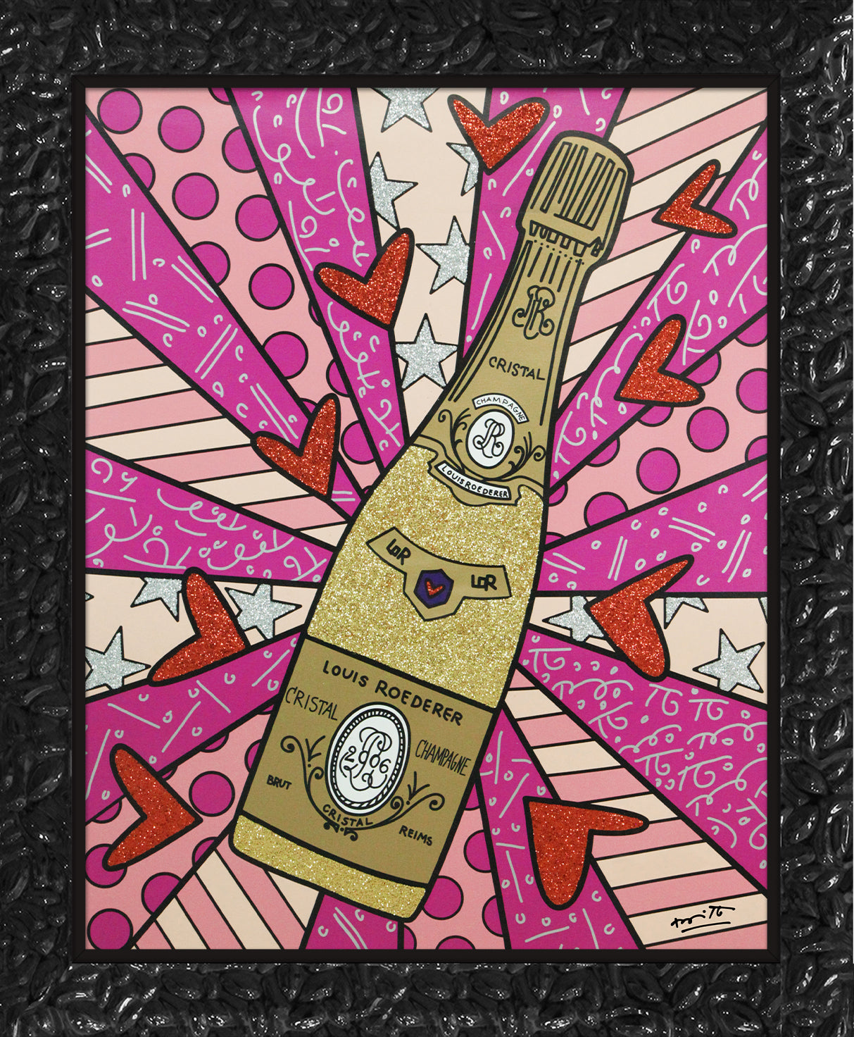 champagne wishes caviar dreams pink artistic colorful design collectible