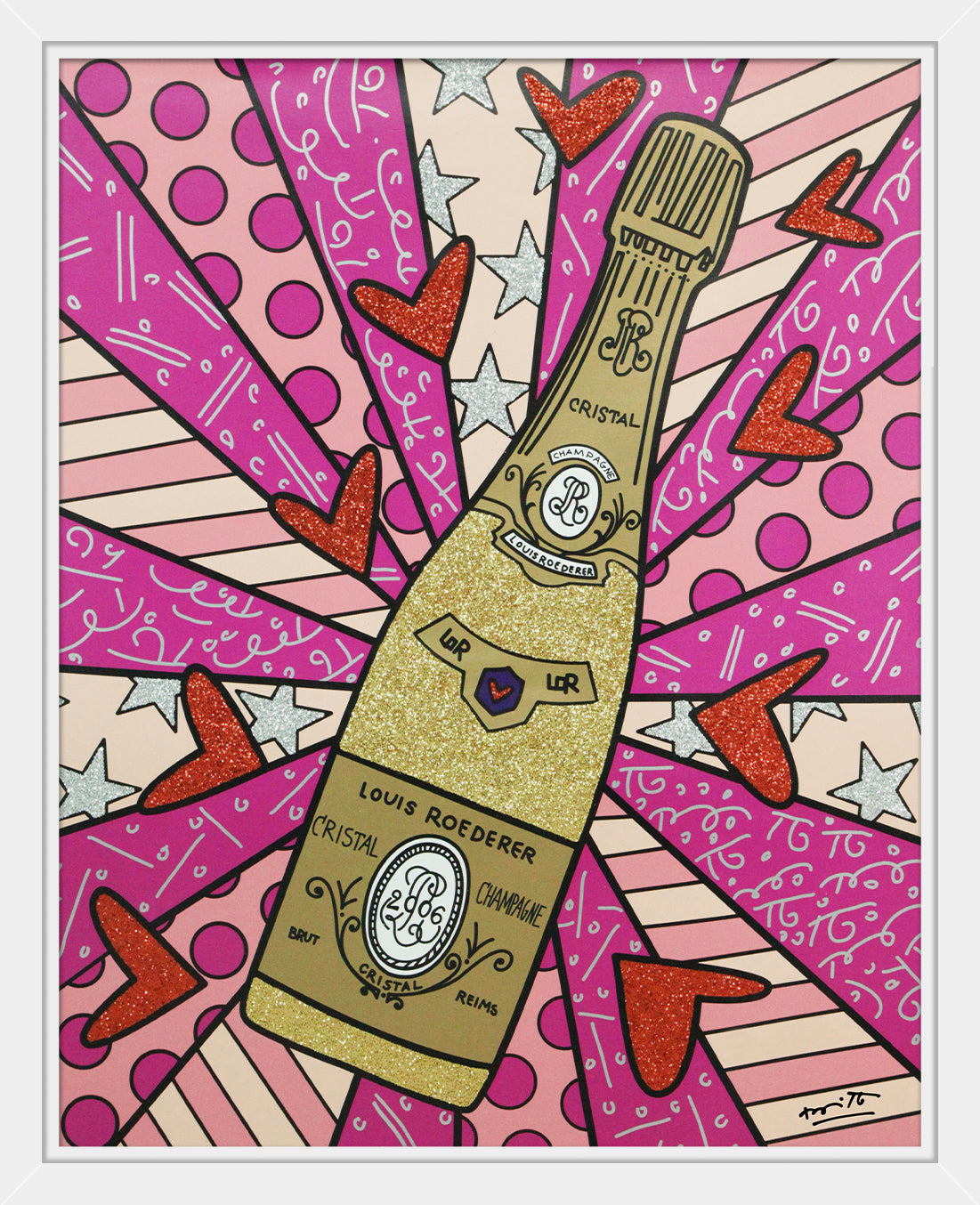 champagne wishes caviar dreams pink artistic colorful design collectible